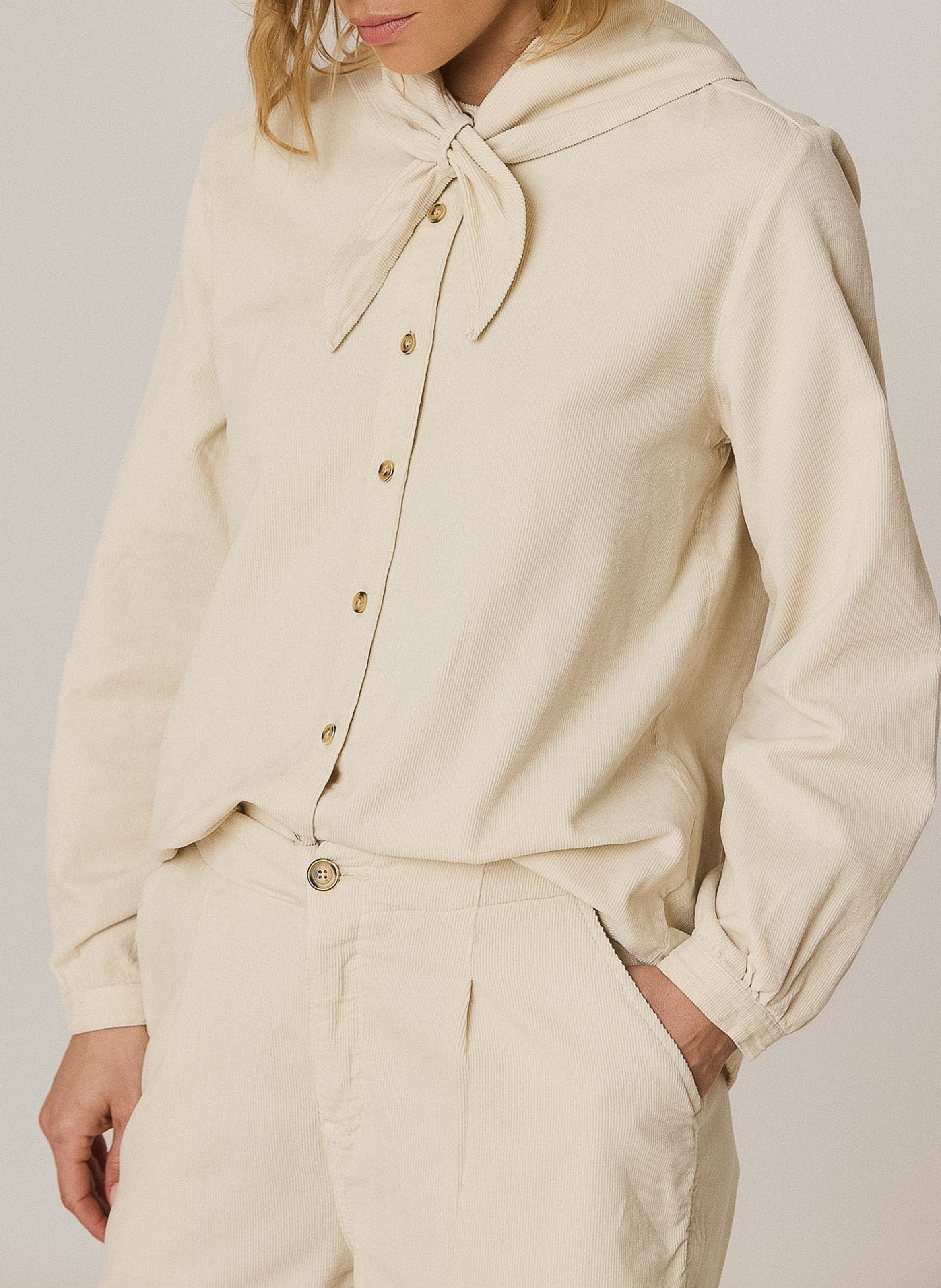 Loose-fit organic cotton shirt INDI & COLD Beige