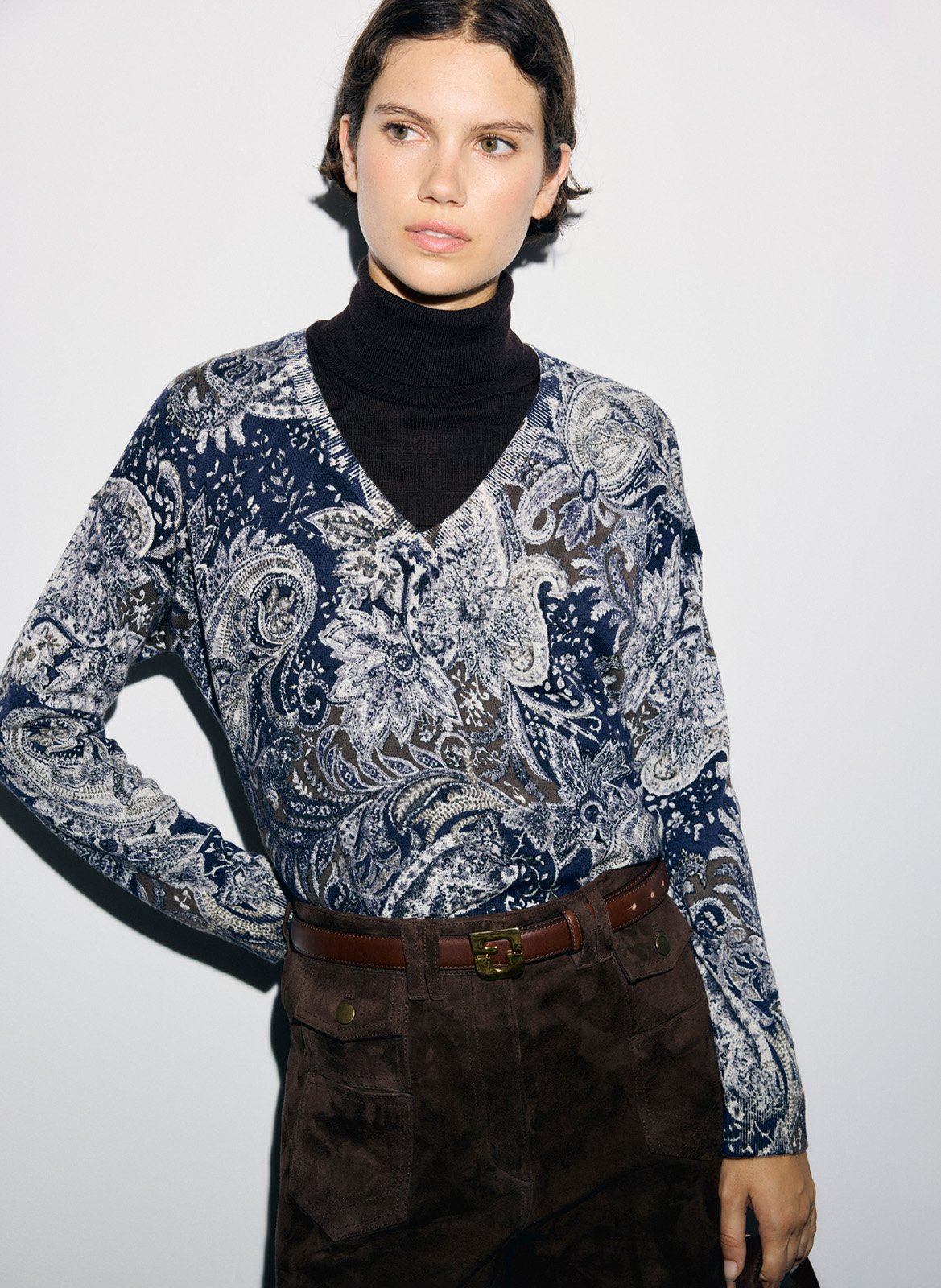 Straight V-neck wool vest GERARD DAREL Blue