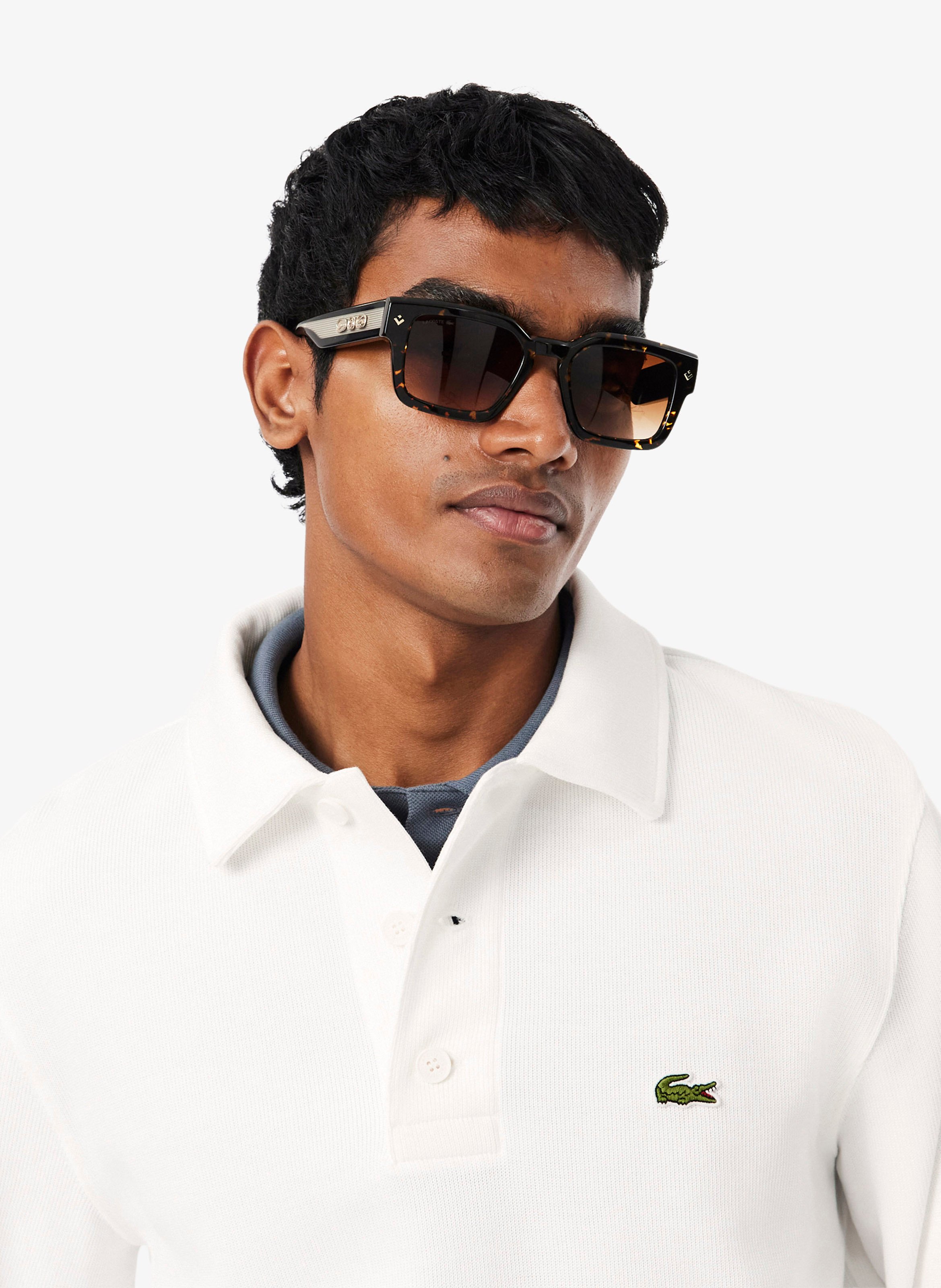 Polo-Sweatshirt aus Baumwollmischung LACOSTE Grau