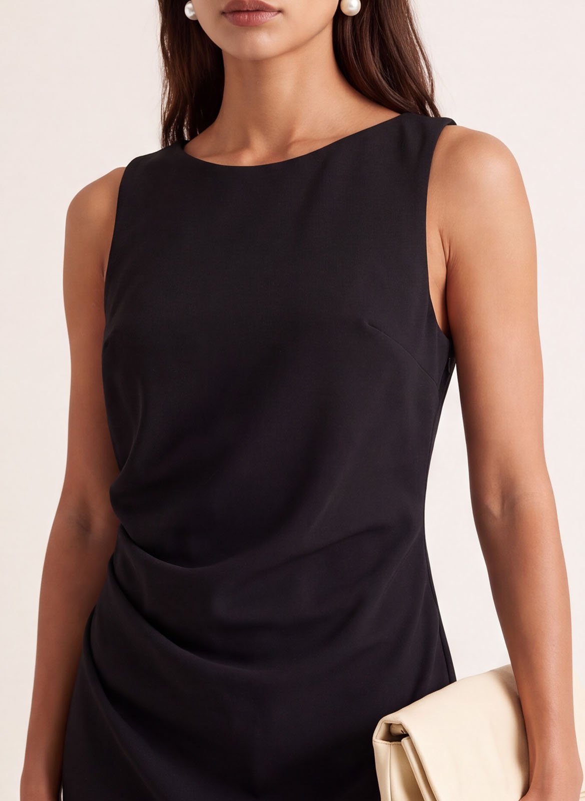 Fitted short dress with draped detail KOOKAI Black
