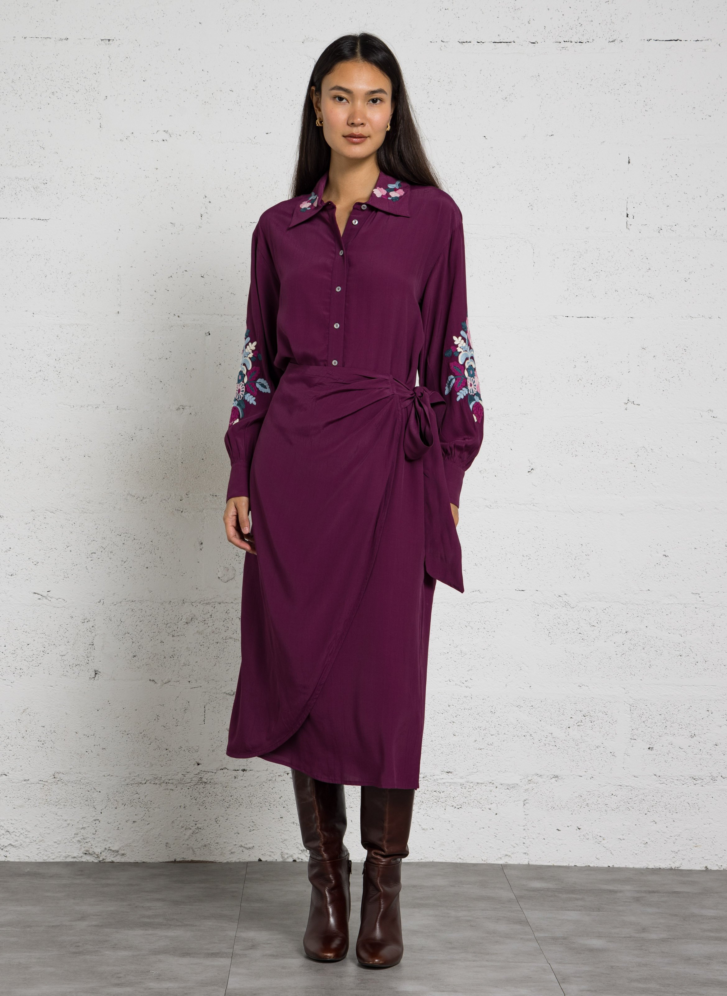 Robe longue et ceinturée LOUISE MISHA Rouge