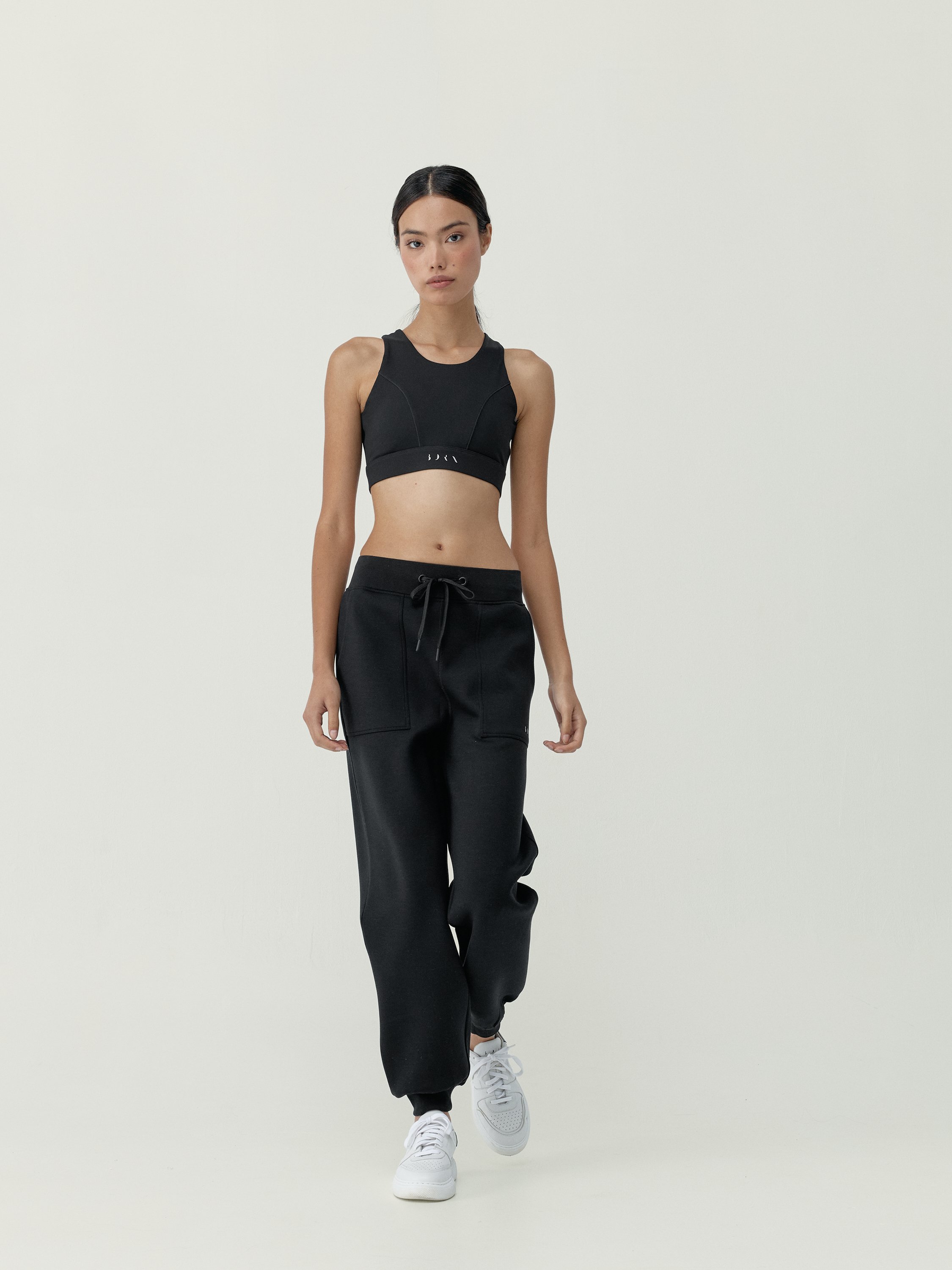 Women's BLOOM quick-drying soft-touch sports joggers BORN Black