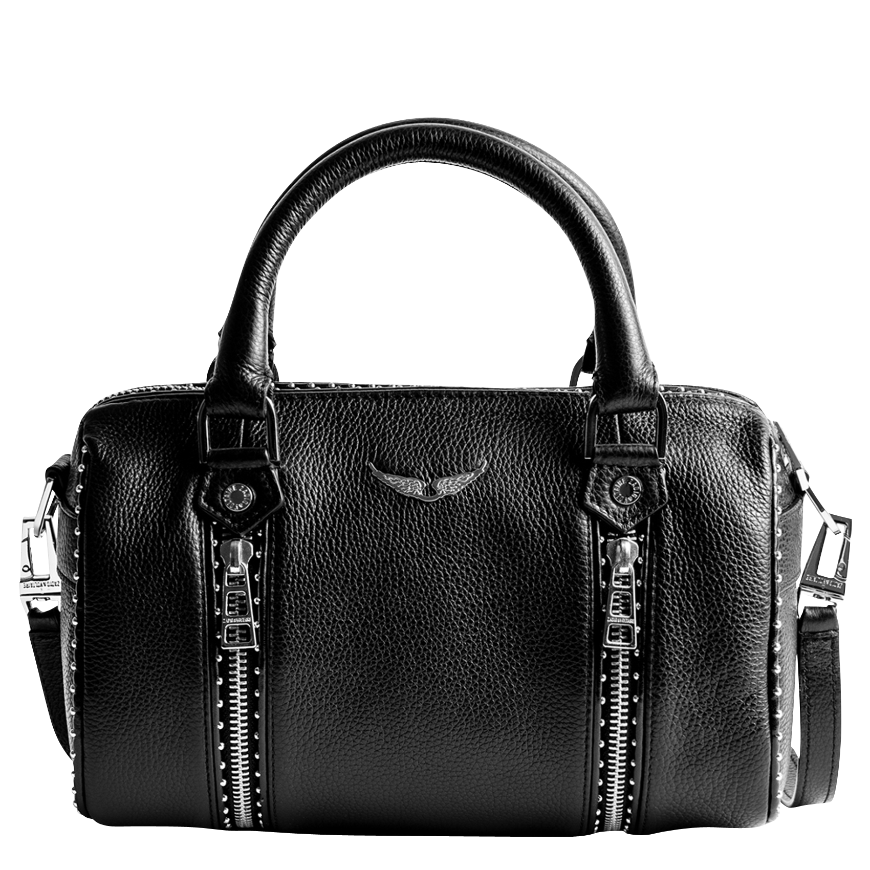 Bowlingtas van nerfleer met rits ZADIG&VOLTAIRE Zwart