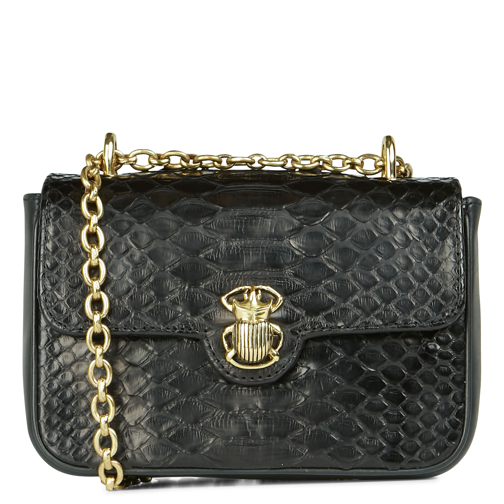 Snakeskin shoulder bag CLARIS VIROT Black