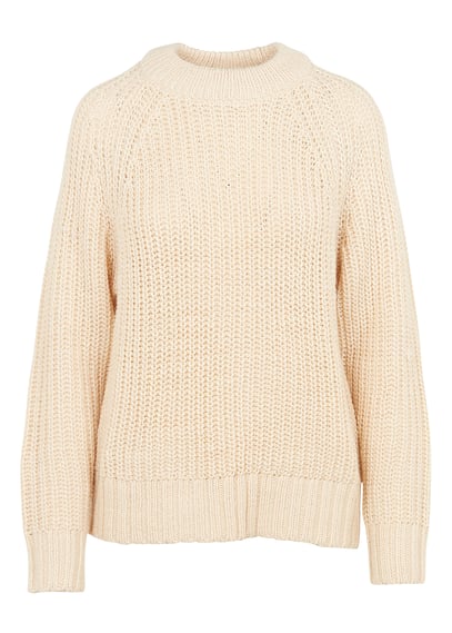 Round-neck Mixed-knit Sweater Sandshell Object - Women - 23039475-13 ...