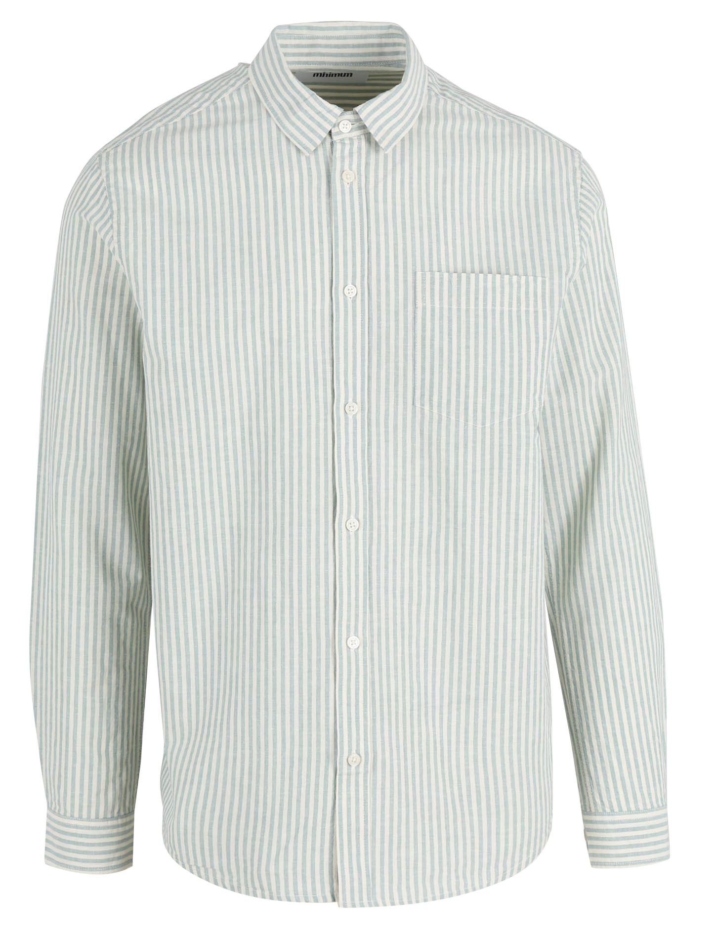 Striped organic cotton-blend shirt with classic collar MINIMUM Multicolored