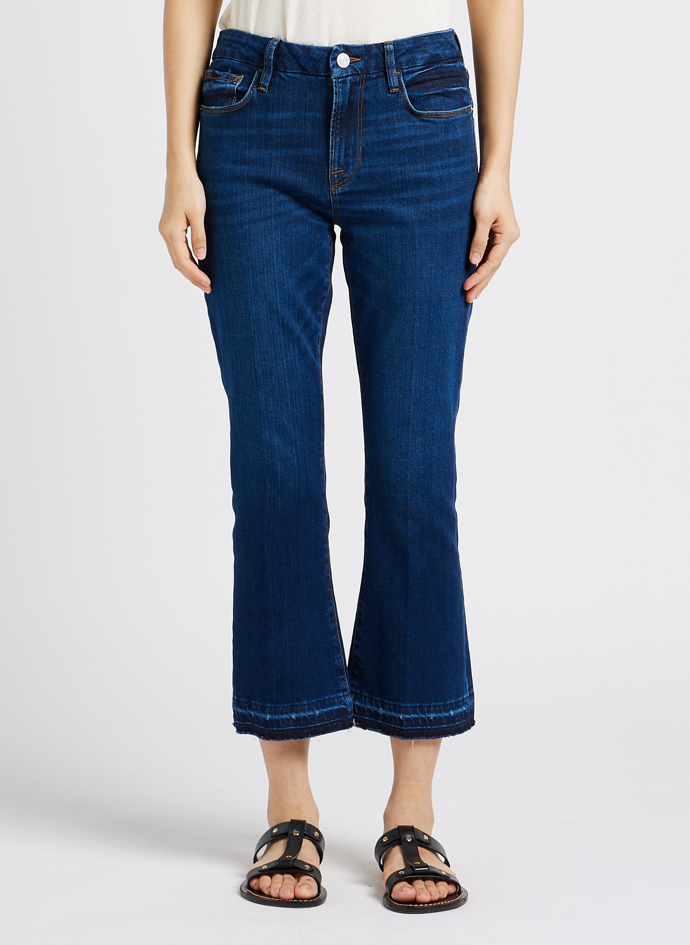 Wijde, cropped jeans FRAME Jeans verschoten