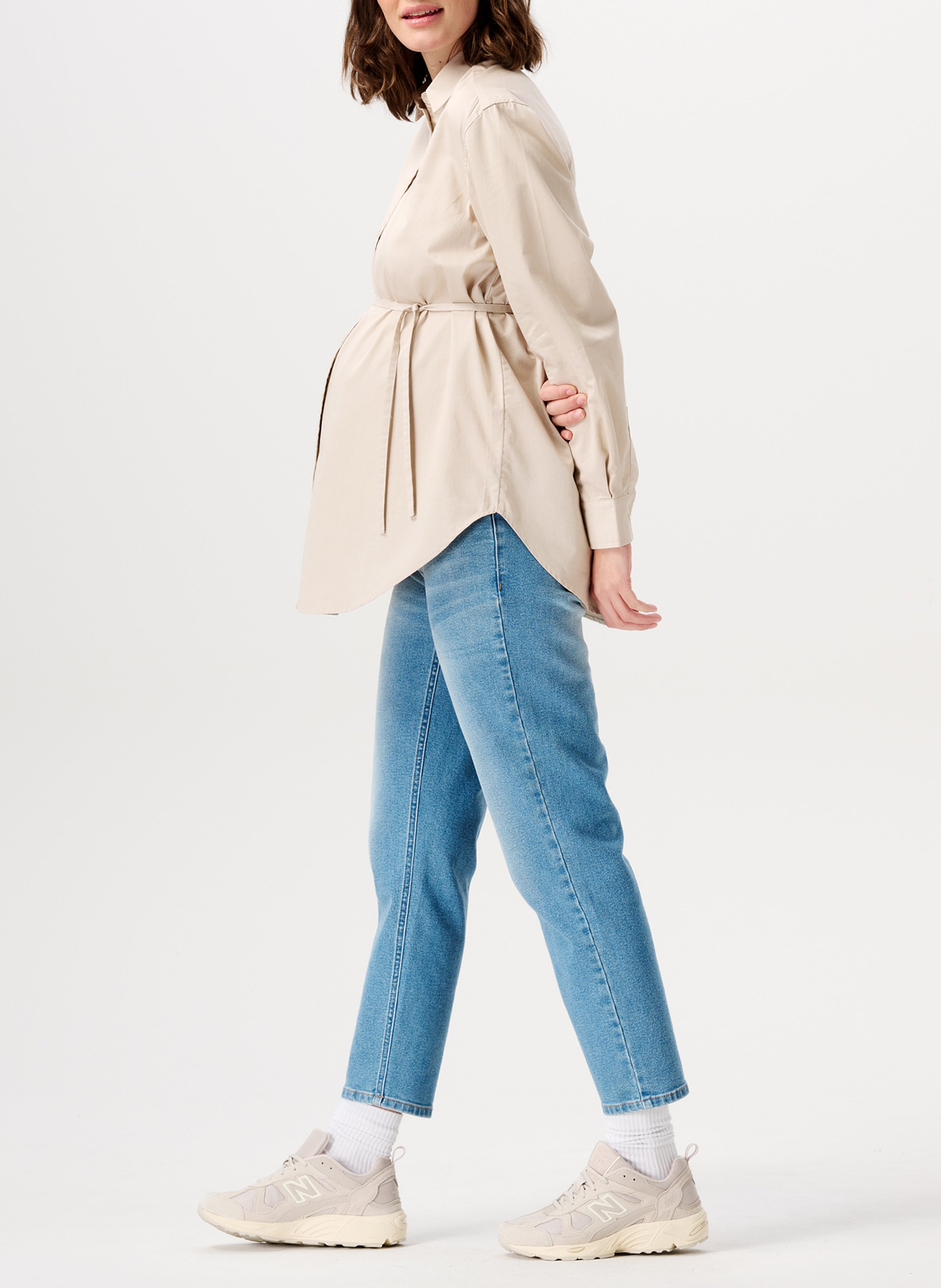 Cotton shirt with classic collar NOPPIES Beige