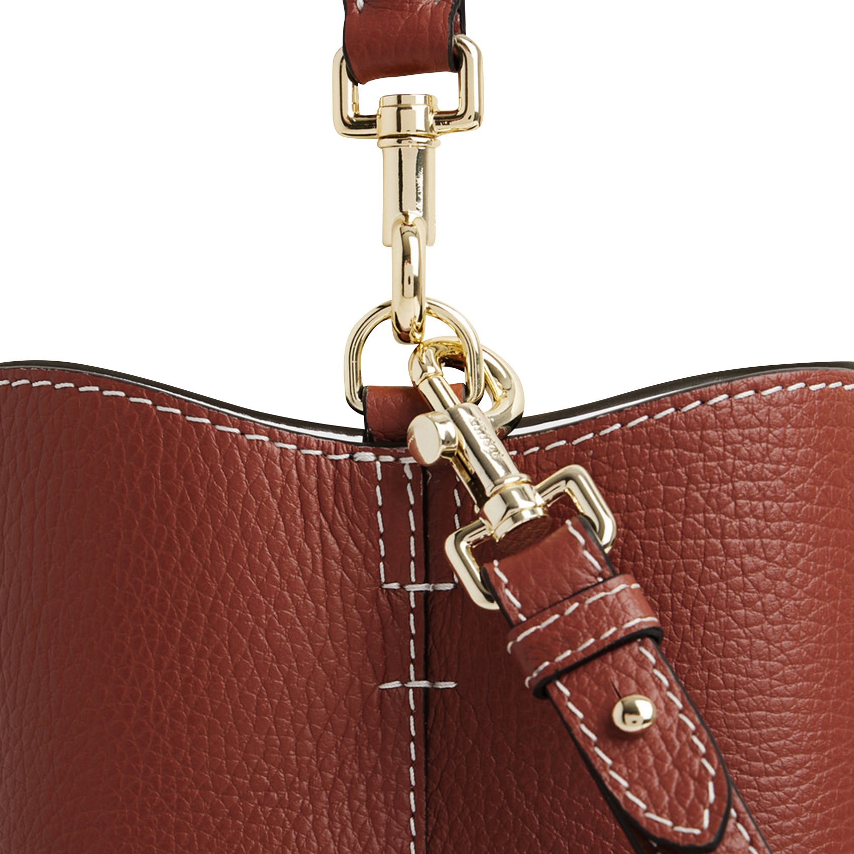 Grained leather bucket bag LE TANNEUR Brown