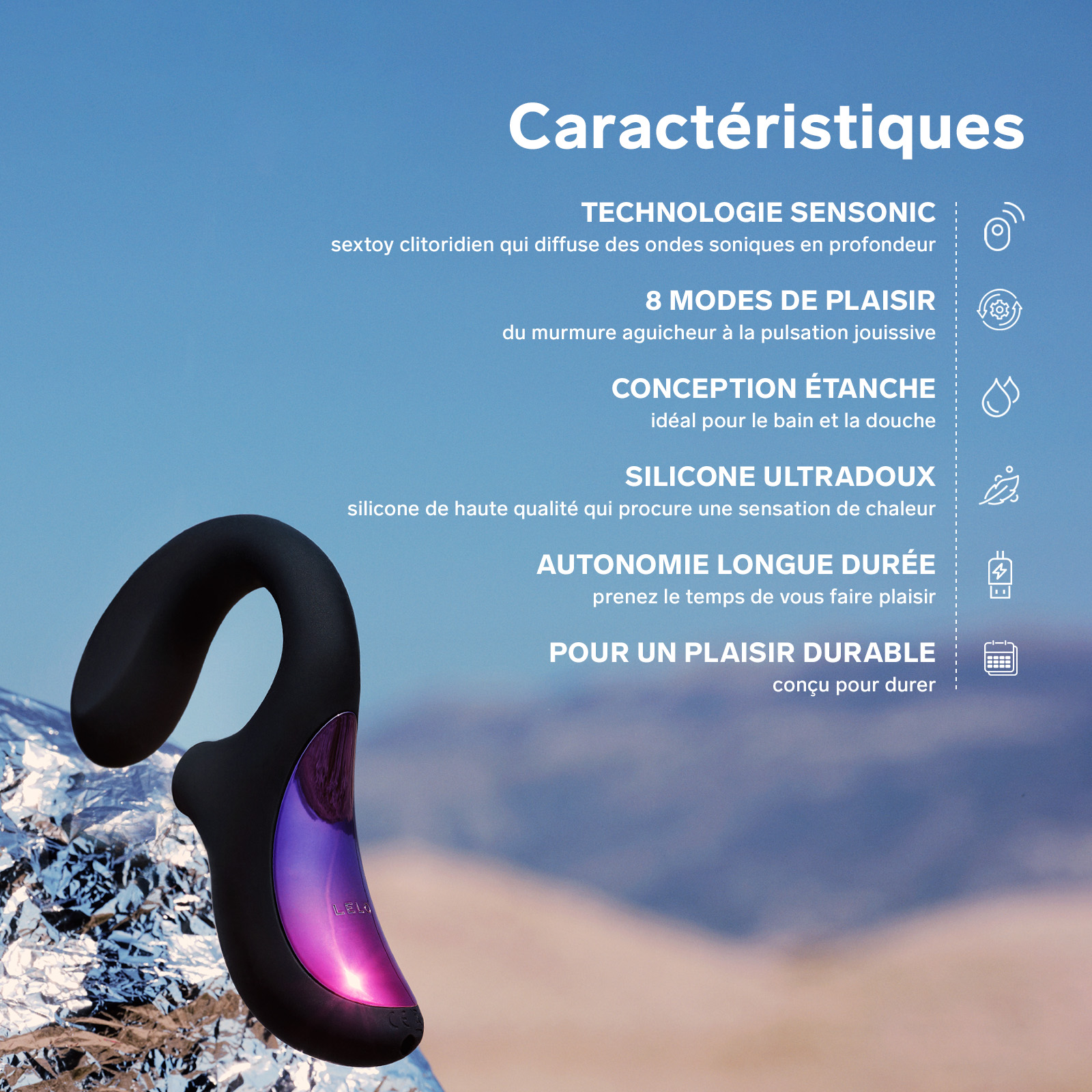 Sonic clitoral stimulator and G-spot vibrator LELO Noir