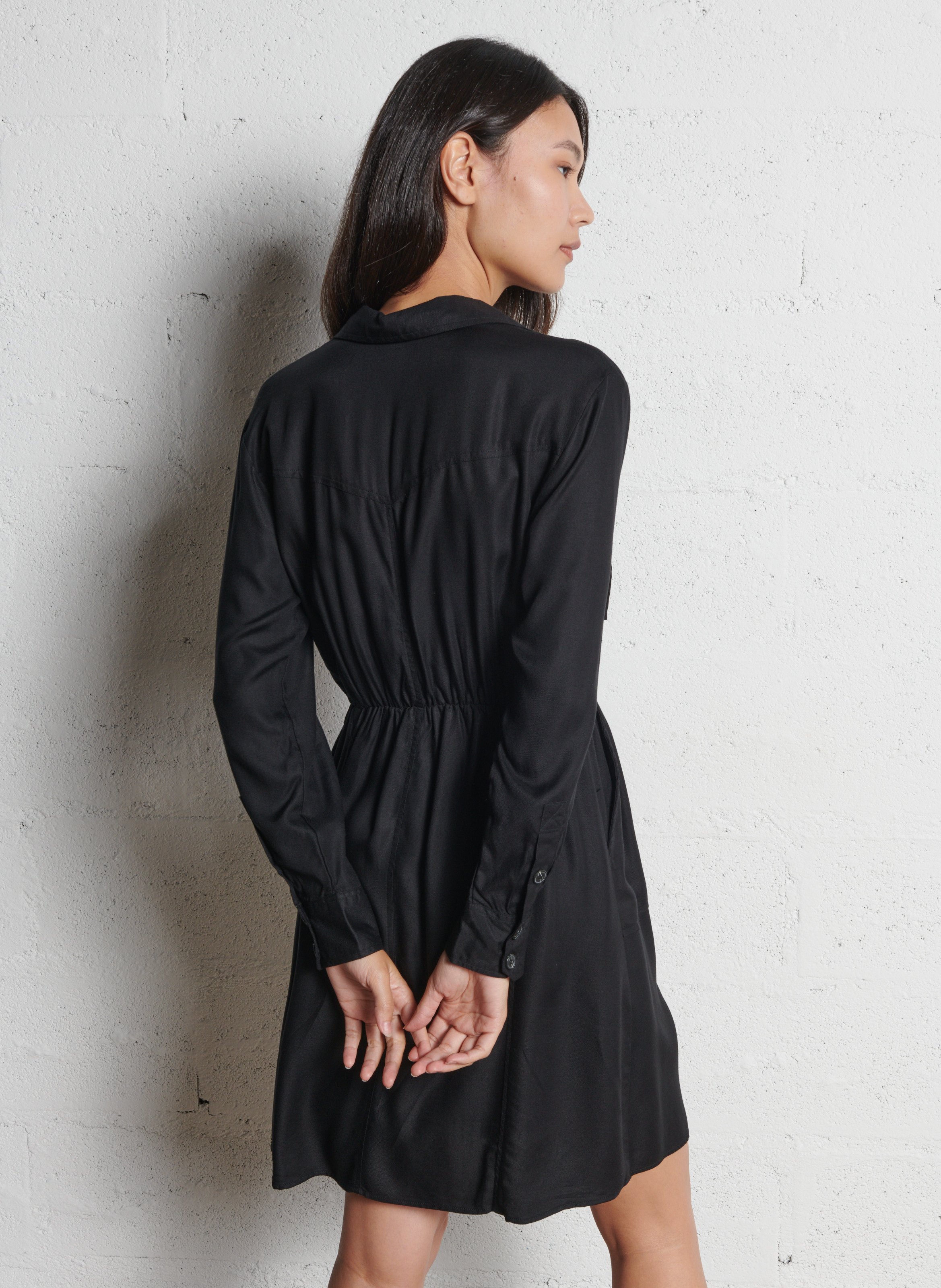 Fitted midi shirt dress Noir Sud Express - Women 35862 | Place des Tendances