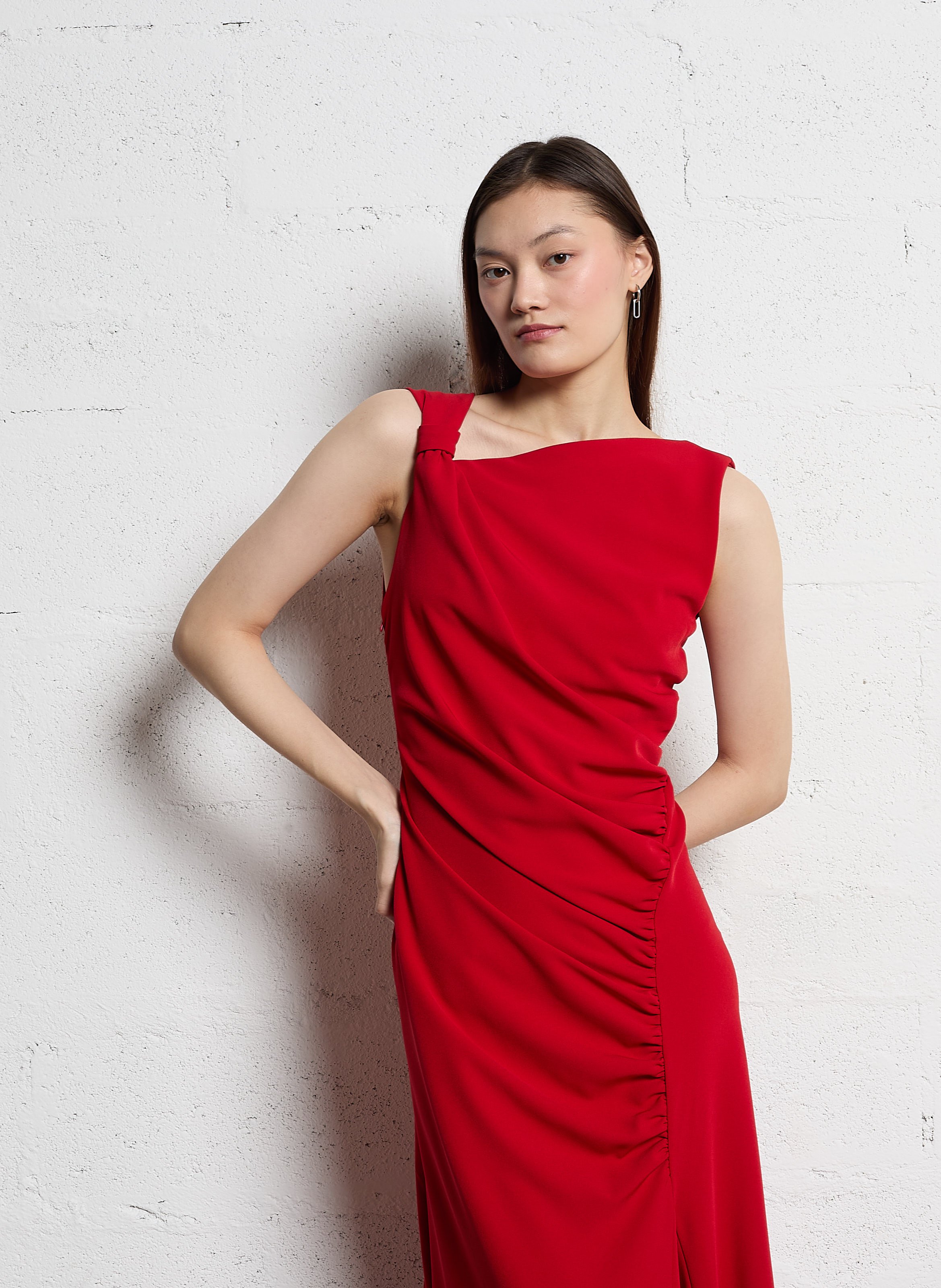 Square Neck Maxi Dress IMPERIAL Red