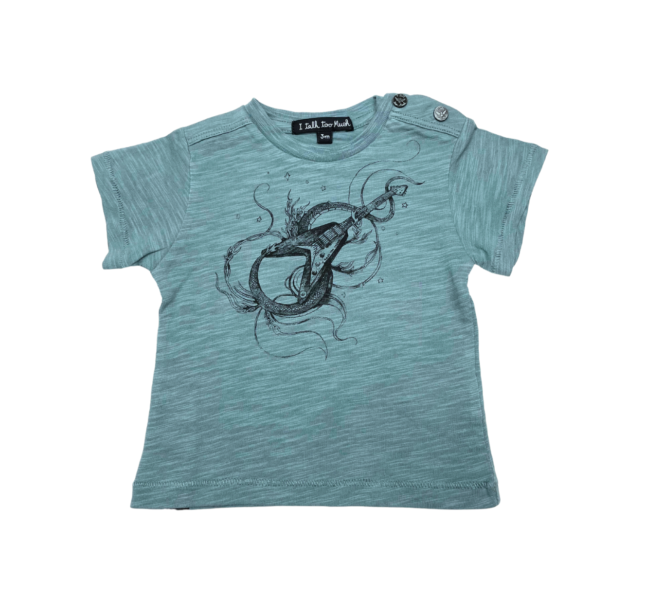 Green Baby T-shirt - 3 months I TALK TOO MUCH - Seconde main Green