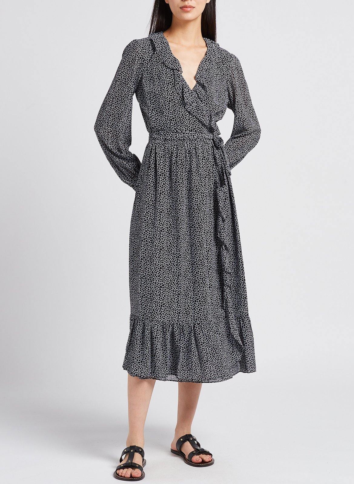 Robe longue imprimée MICHAEL KORS Noir