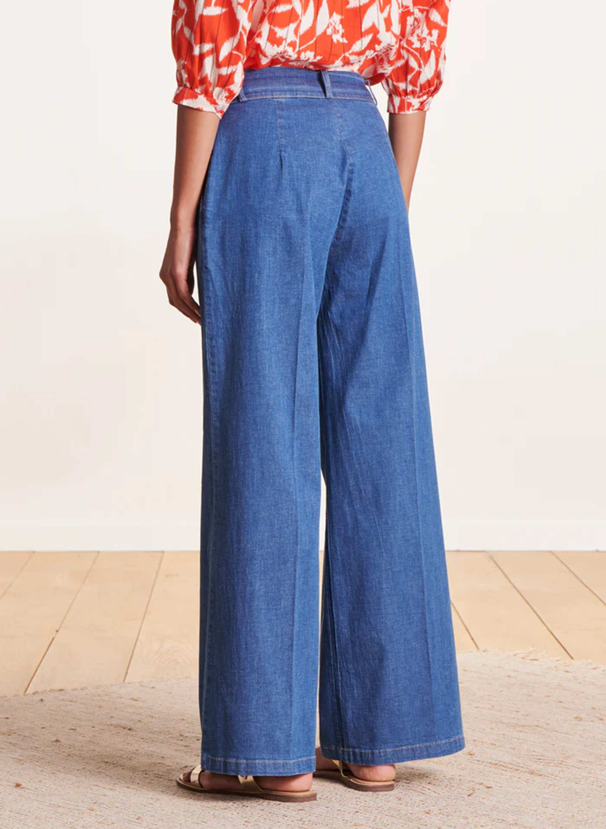 Flared jeans met hoge taille | katoenblend LA FEE MARABOUTEE Blauw