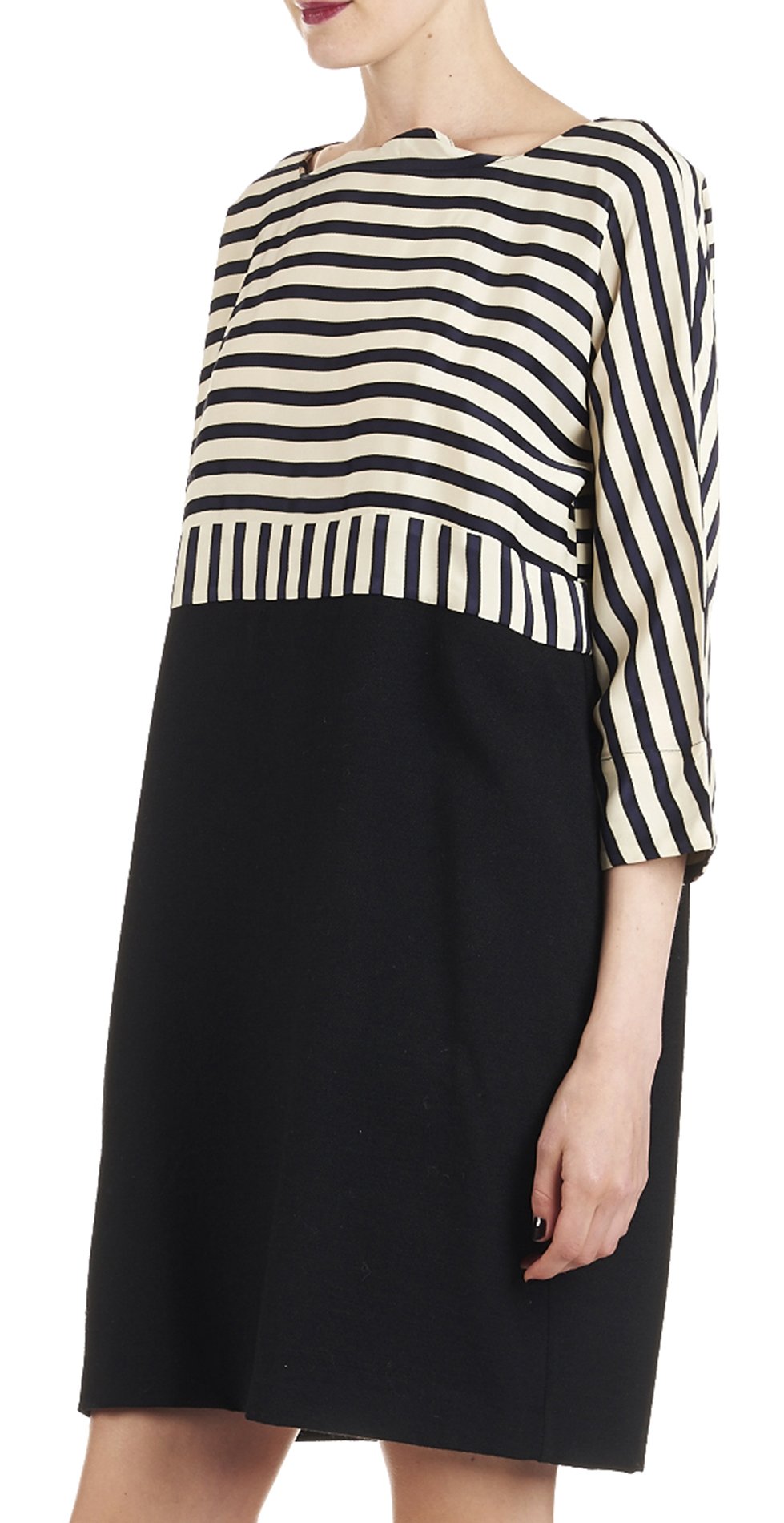 Dual material dress MOMONI Blue