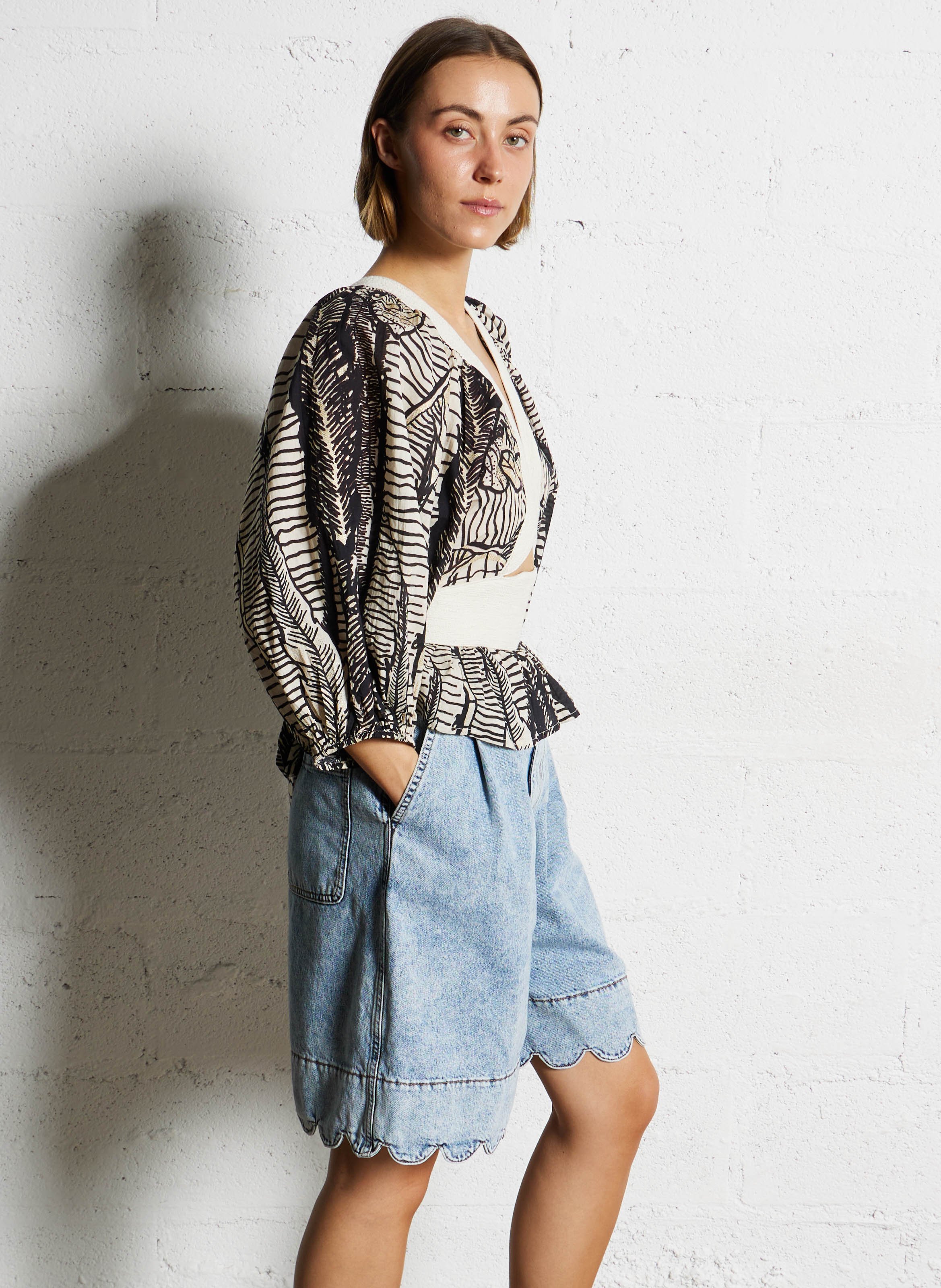 Wide cotton trousers  MES DEMOISELLES Brown