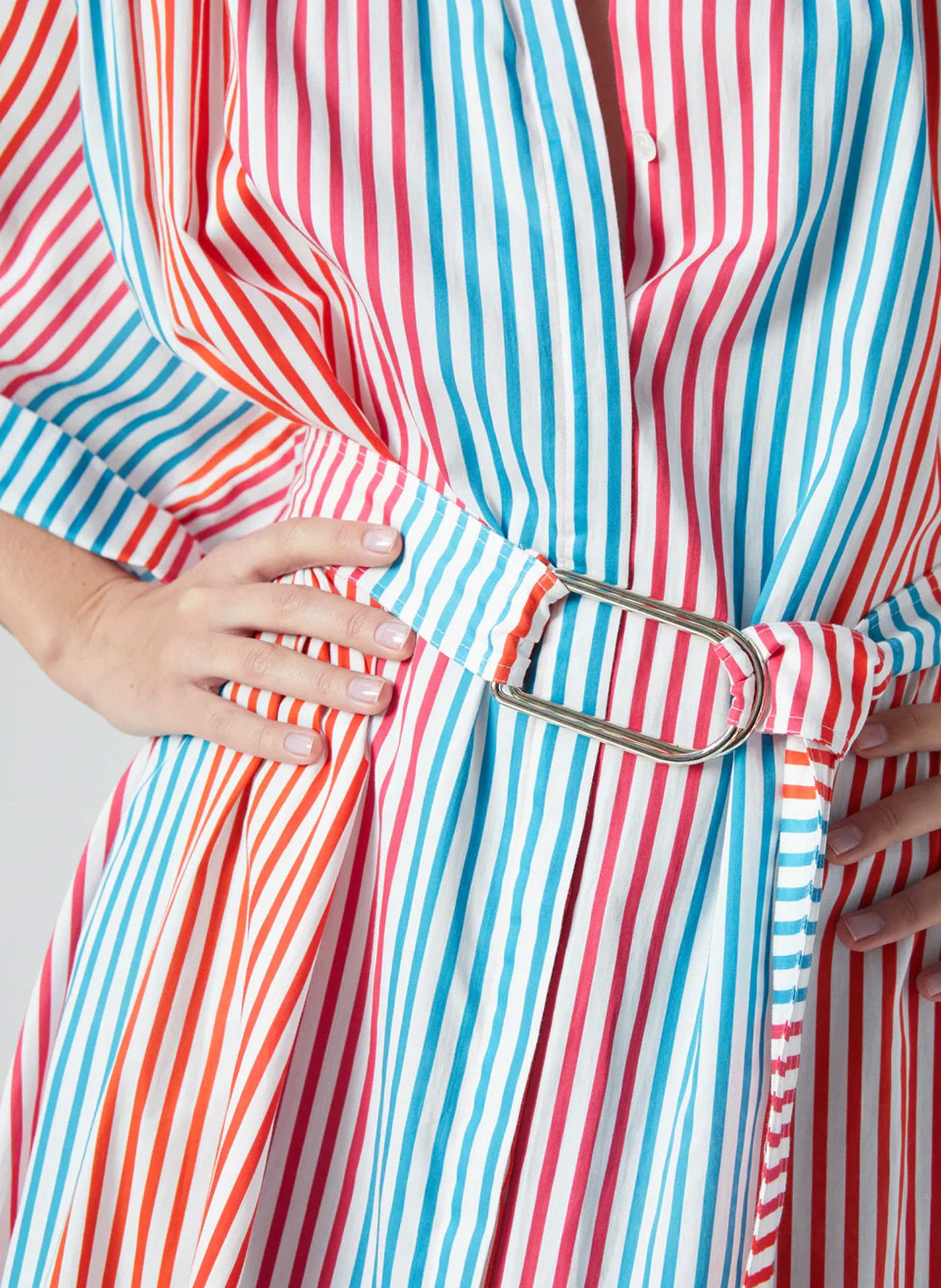 Long cotton dress with classic collar THE LABEL EDITION Multicolored