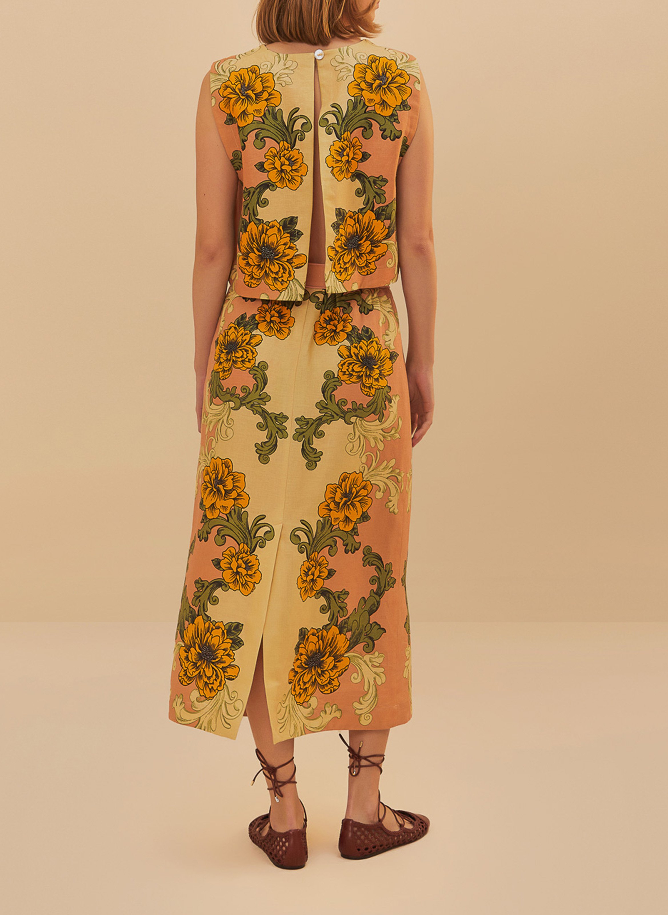 Jupe midi à imprimé floral  FARM RIO Multicolore