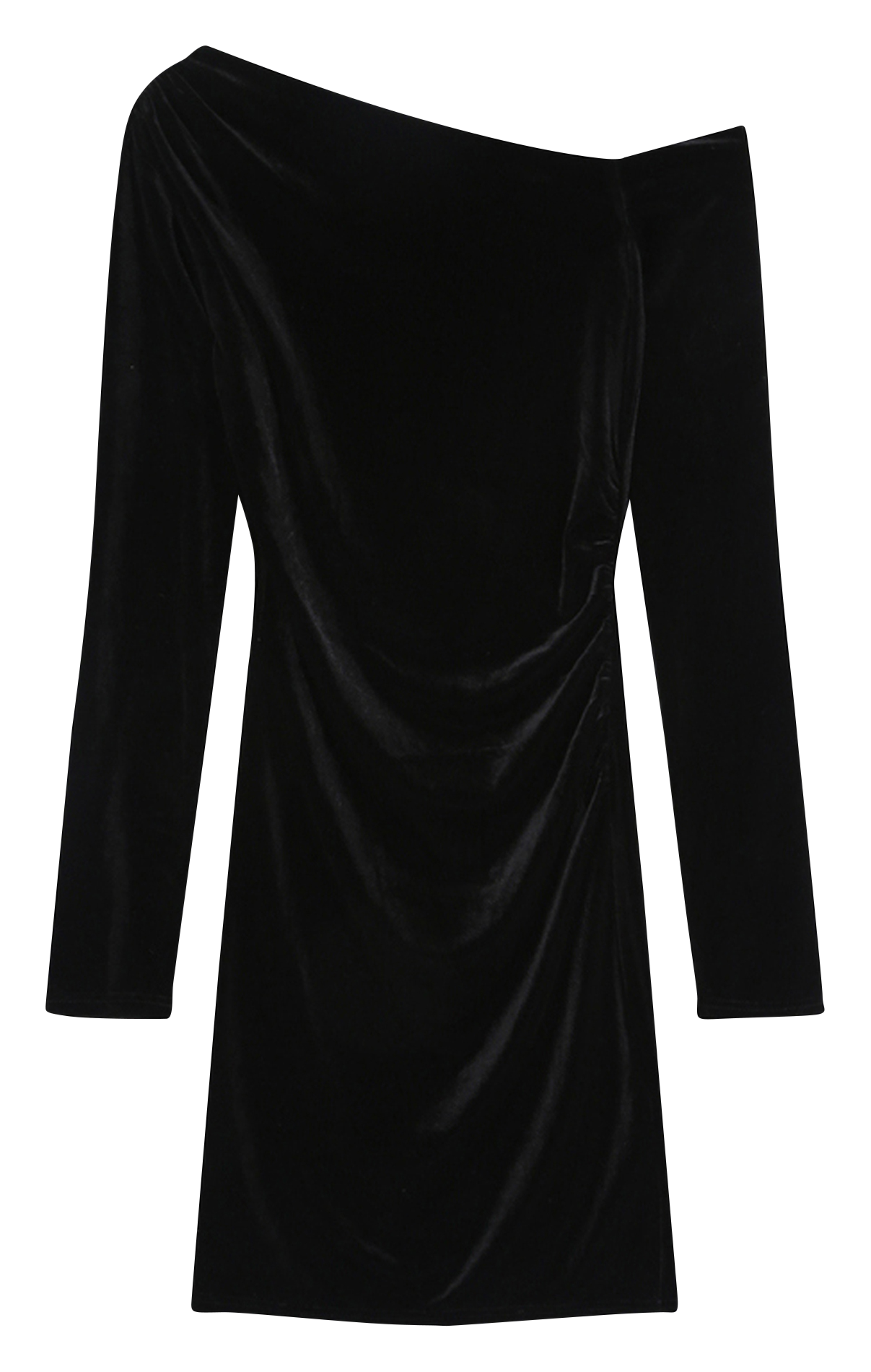 Velvet dress with asymmetrical neckline GRACE ET MILA Black