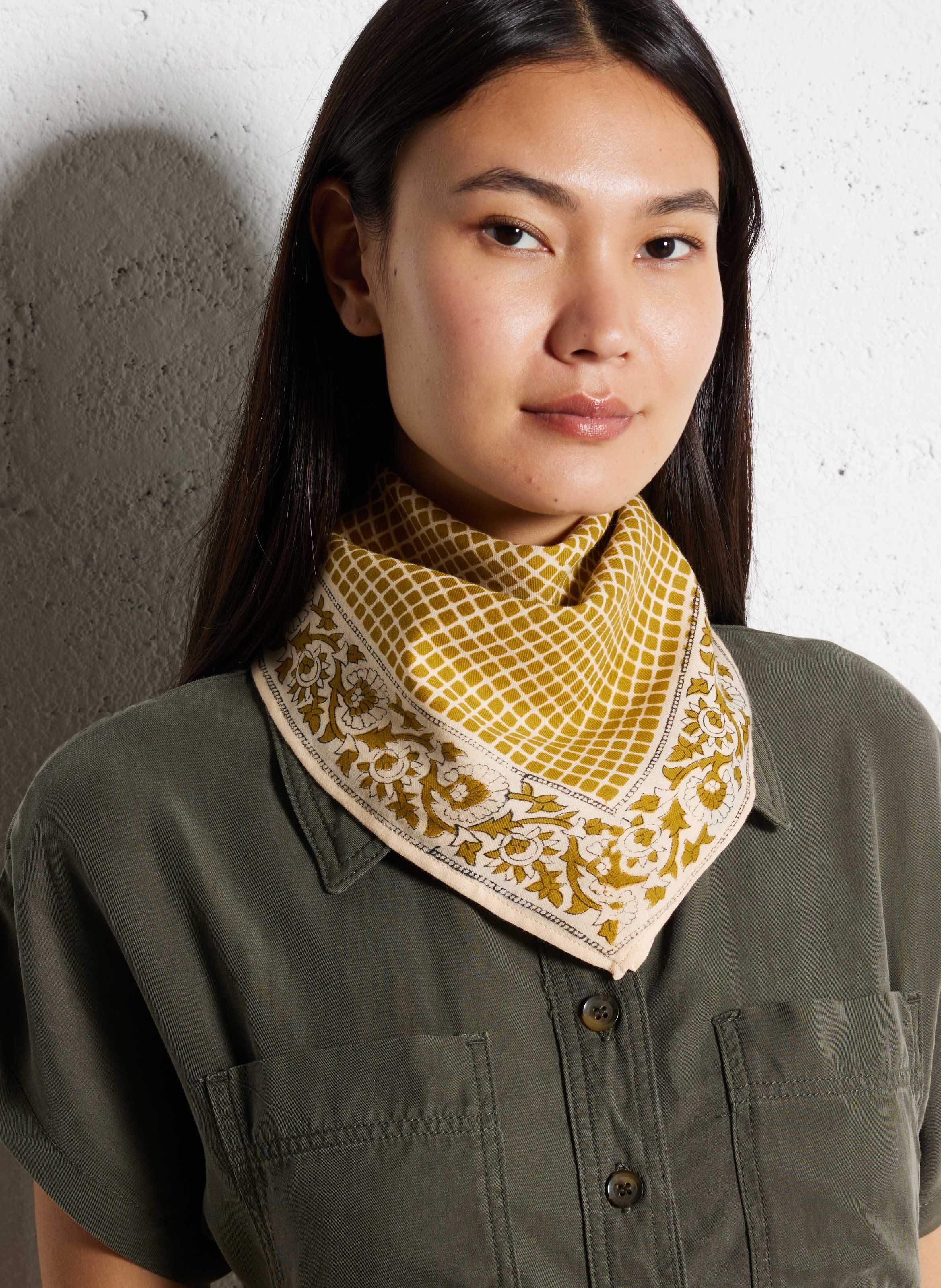 Cotton floaty scarf APACHES COLLECTIONS Green