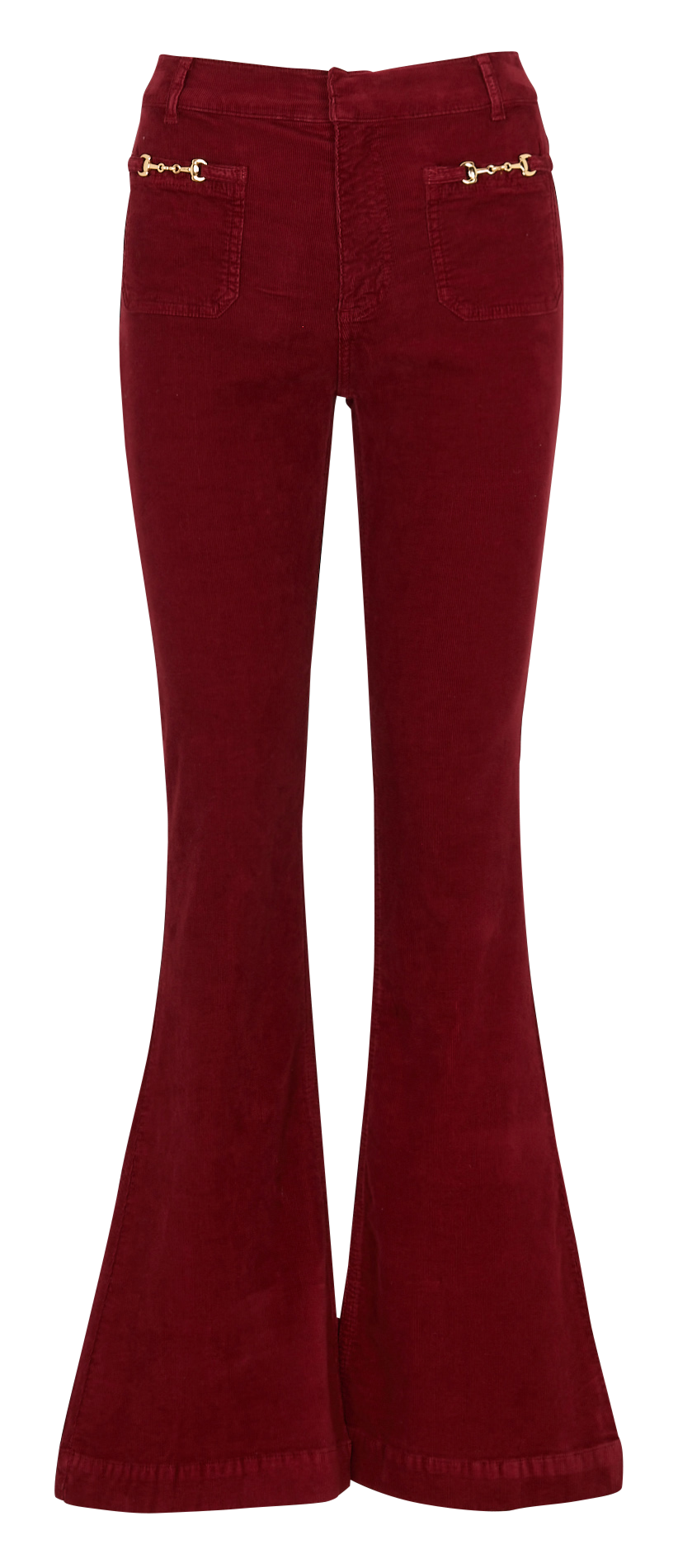 Broek met wijd uitlopende pijpen | katoenblend BERENICE Paars