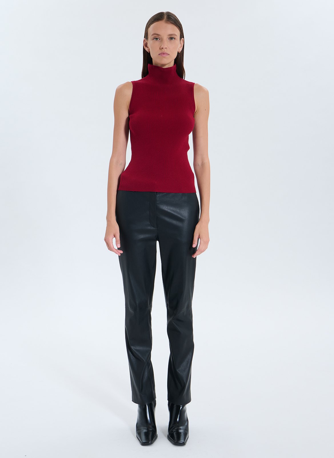 Slim-fit knit top ZAPA Red