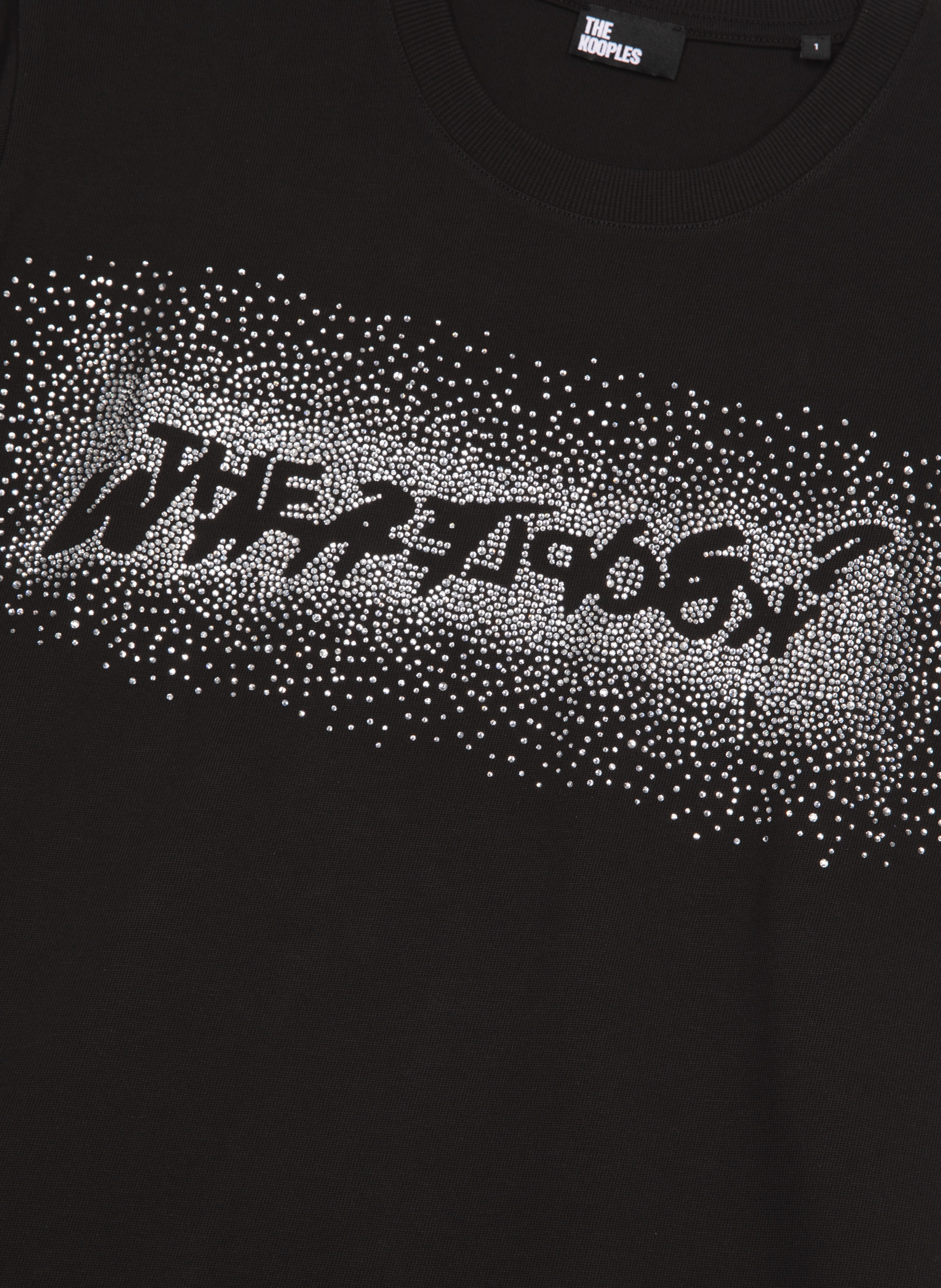 T-shirt with rhinestones THE KOOPLES Black