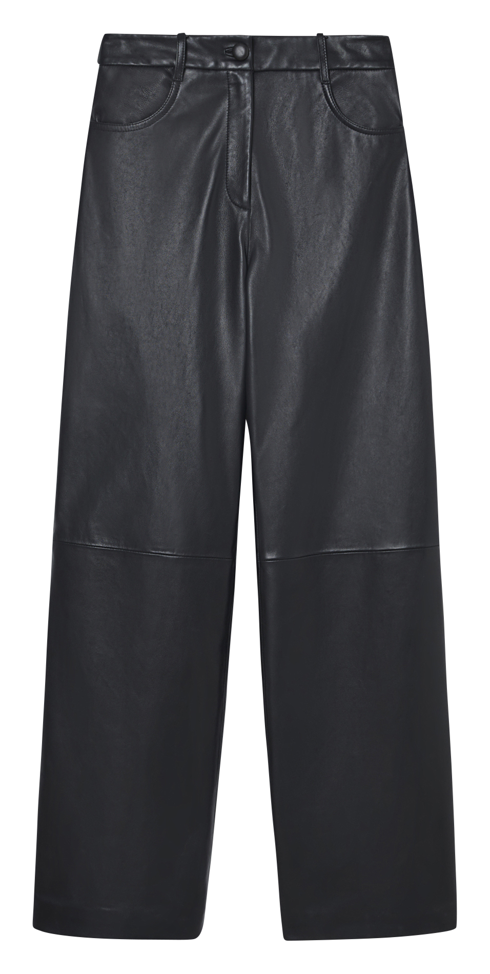 High-waisted wide-leg leather pants ZAPA Black