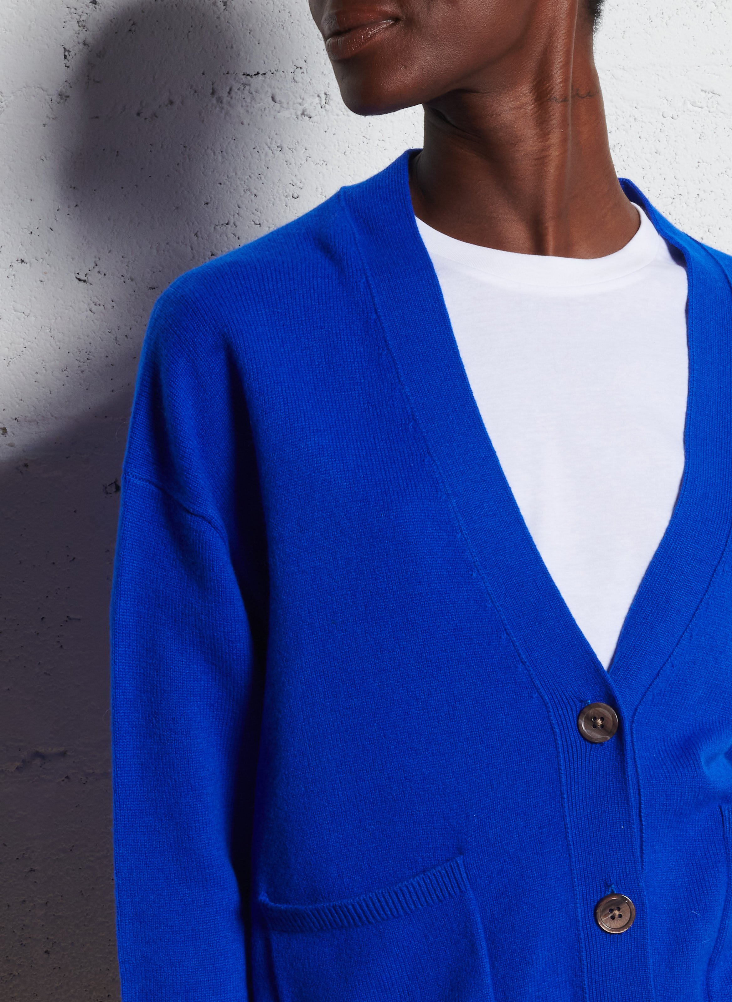 Halflang vest van wolmix Romane BELLEROSE Blauw