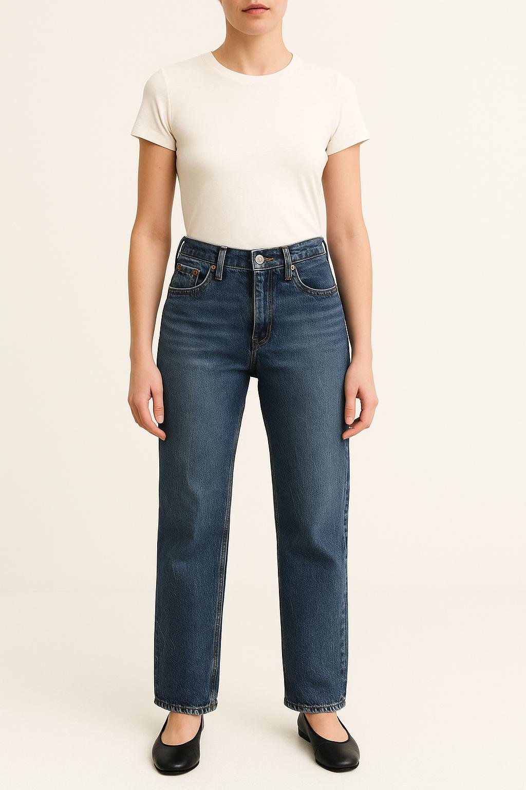 Cropped slim jeans with studs LEVI'S - Seconde main Blue