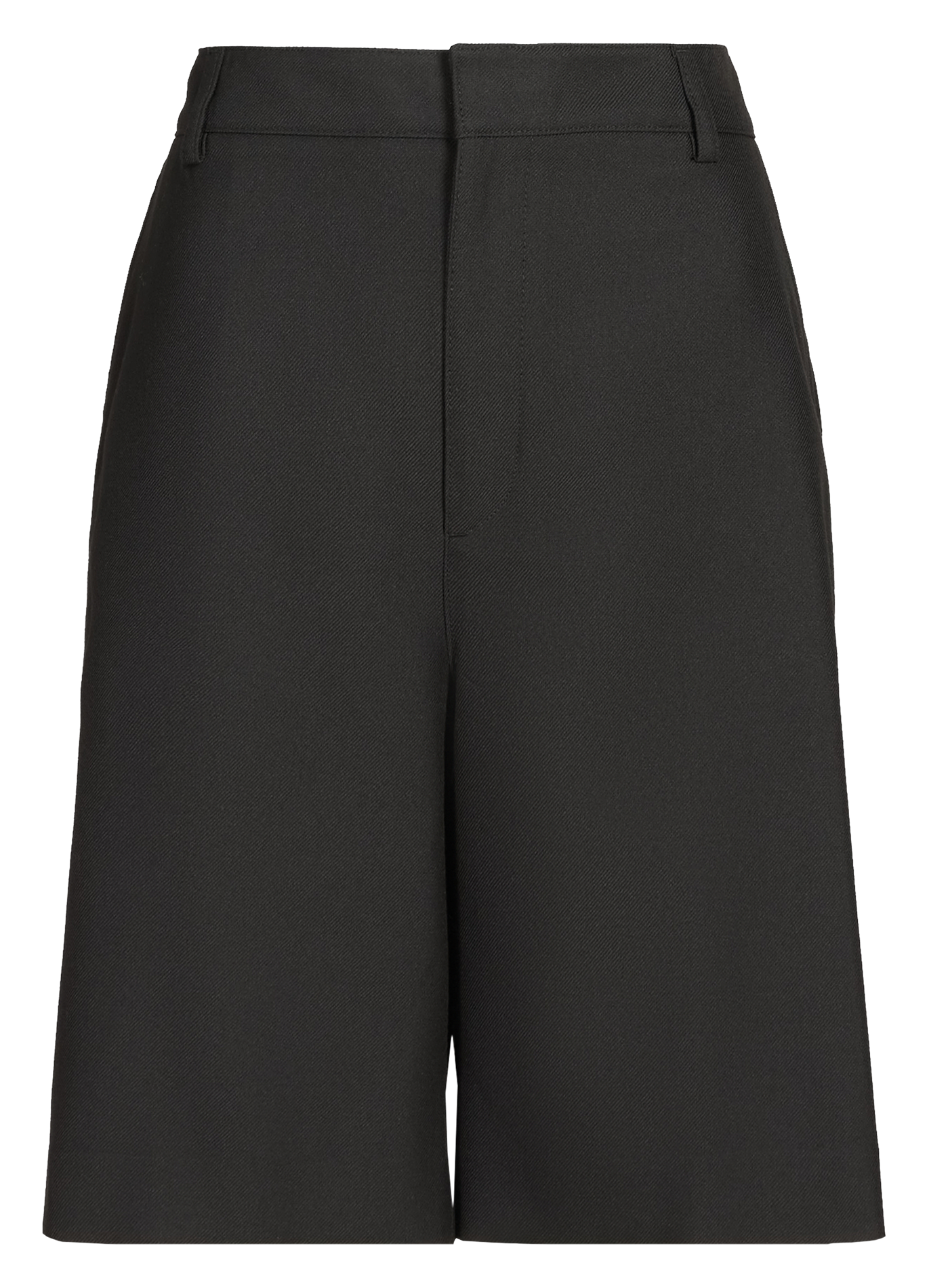 Straight high-waisted plain Bermuda shorts SAISON 1865 Black