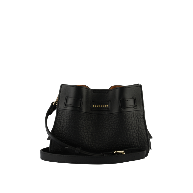 Shoulder bag - cowhide leather POURCHET Black