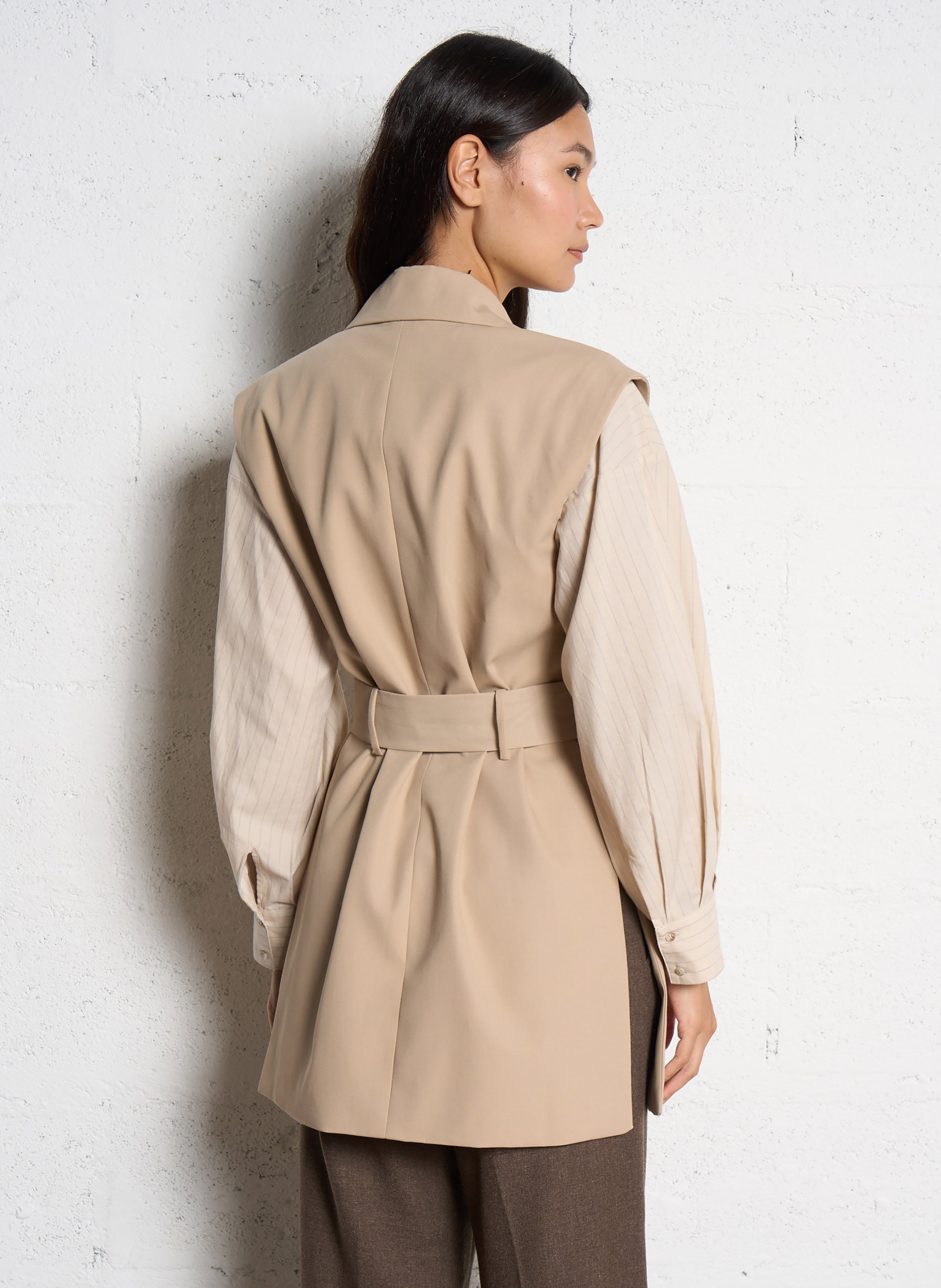 Sleeveless cotton blazer MAX MARA WEEK END Beige