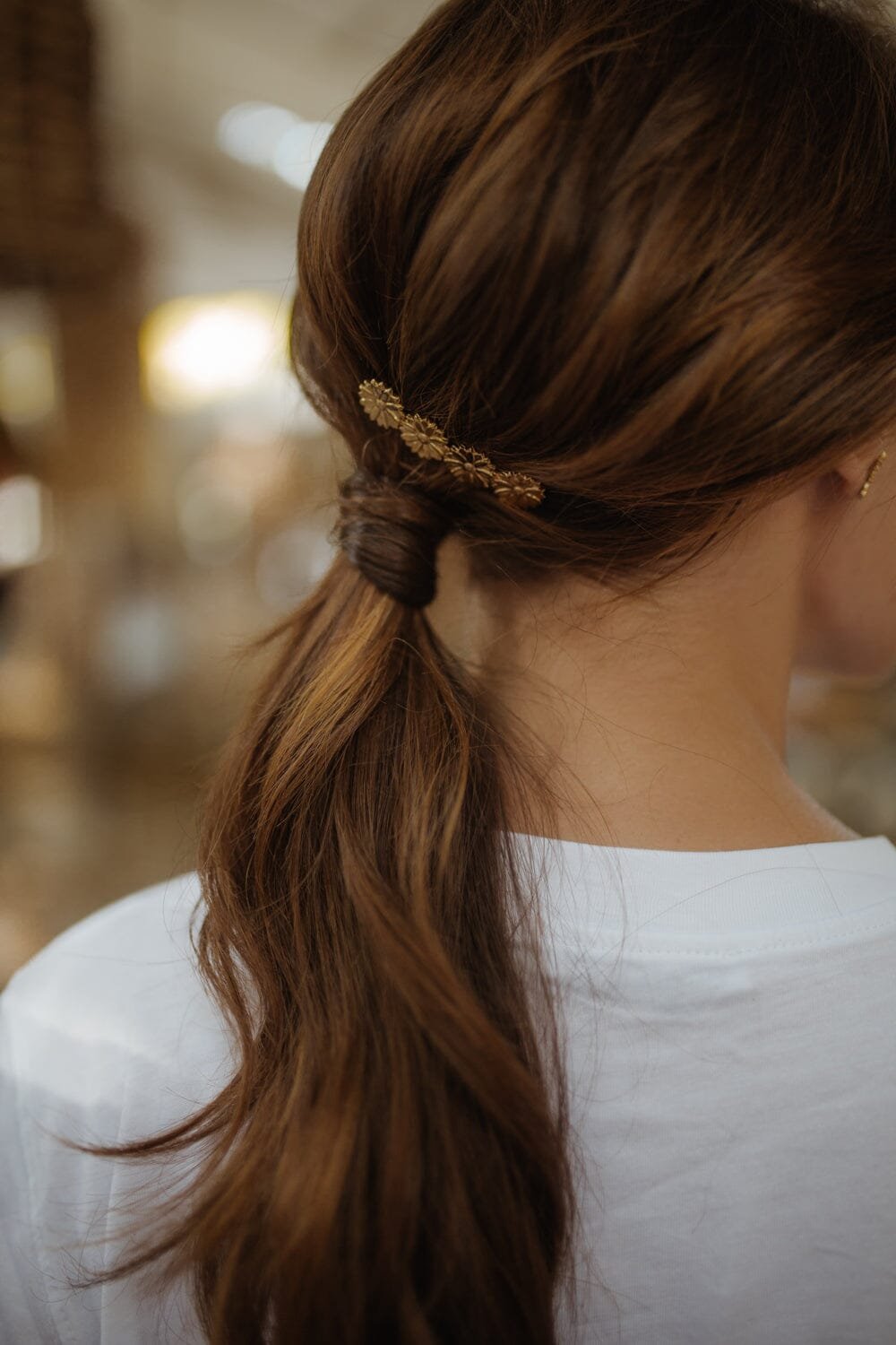 Mini silver-plated flower hair clip MONSIEUR SIMONE Golden