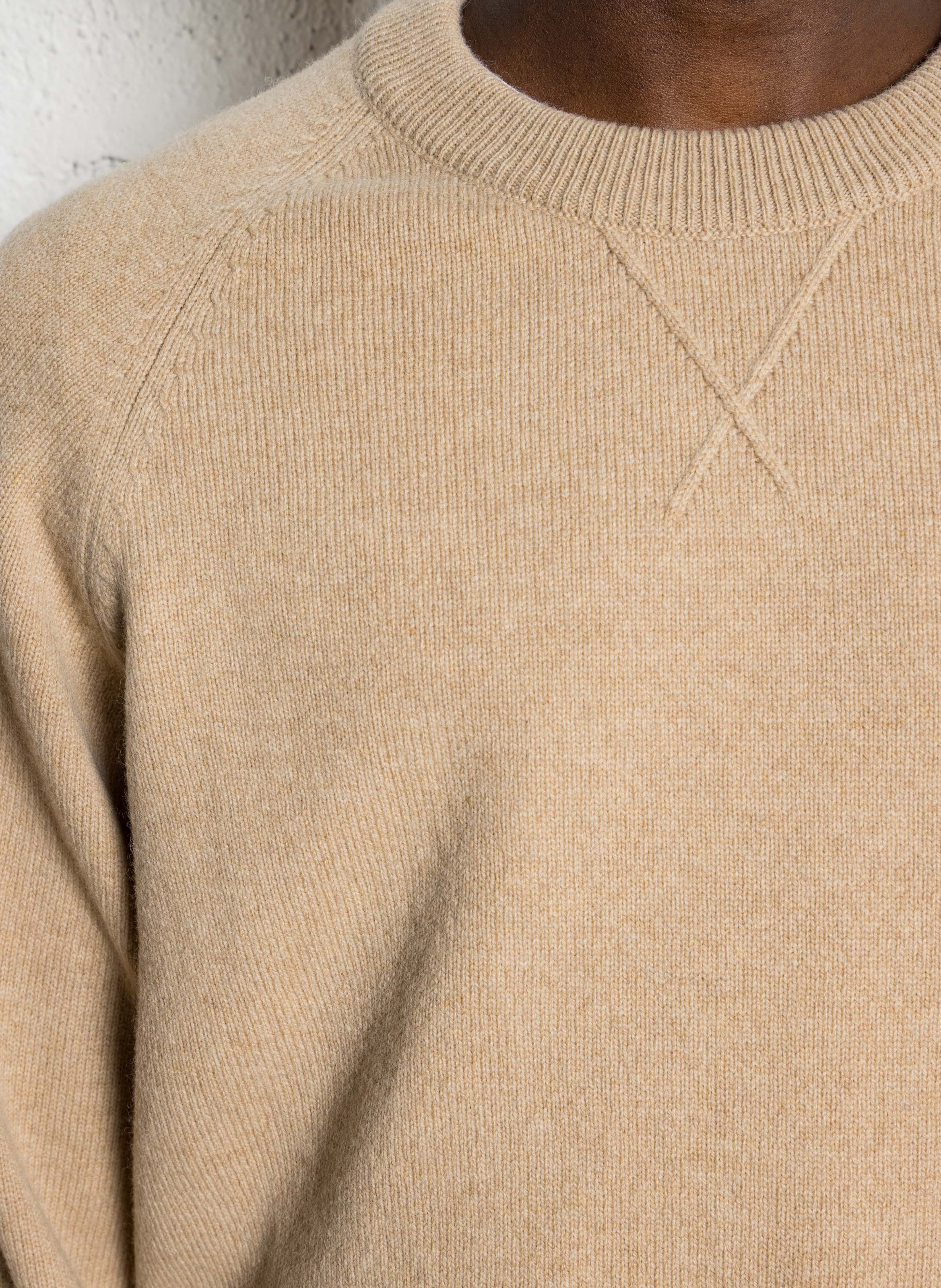 Straight round-neck merino wool sweater PAUL SMITH Beige