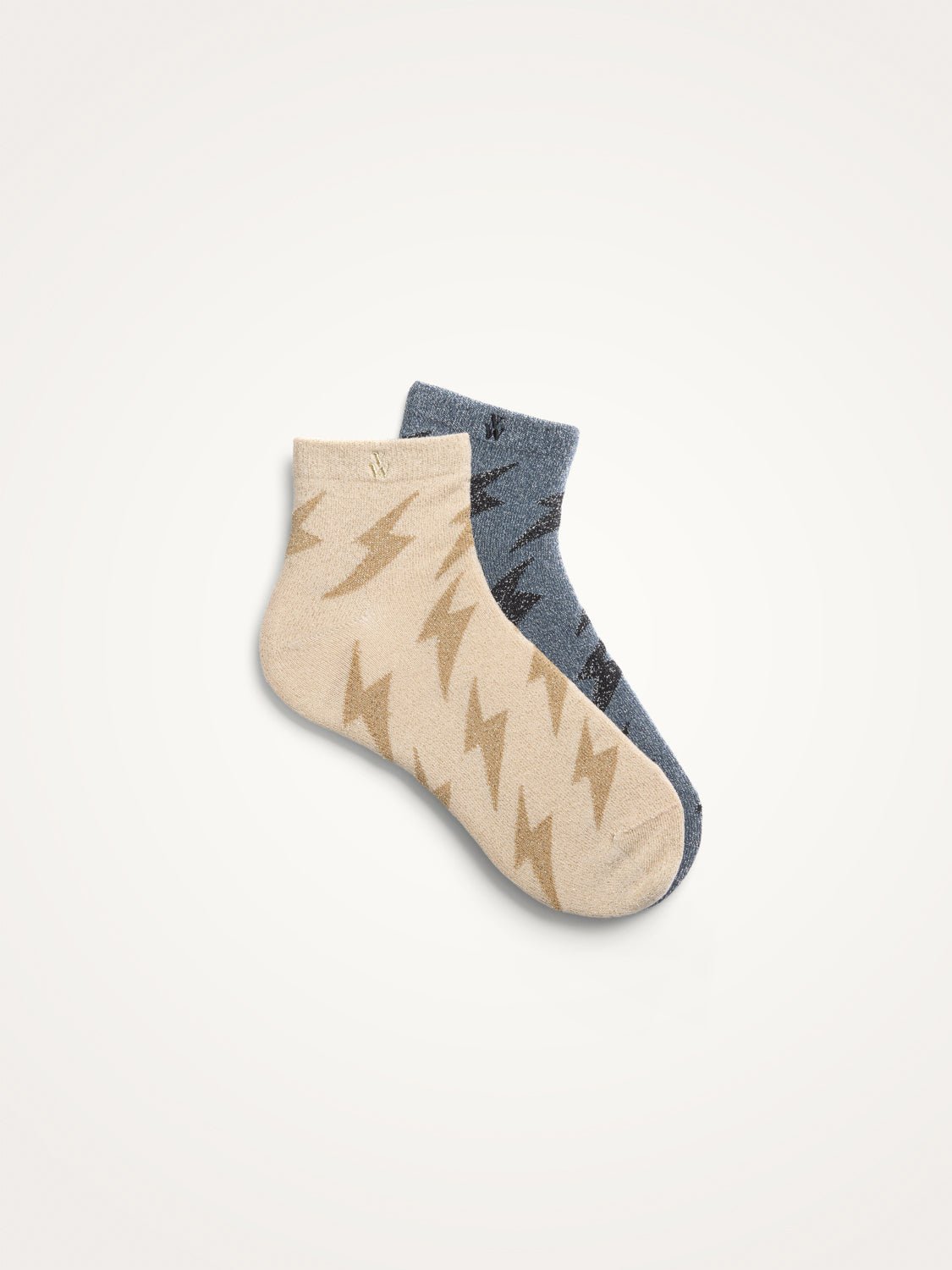 Short socks with lightning print in blended cotton VANESSA WU Grey