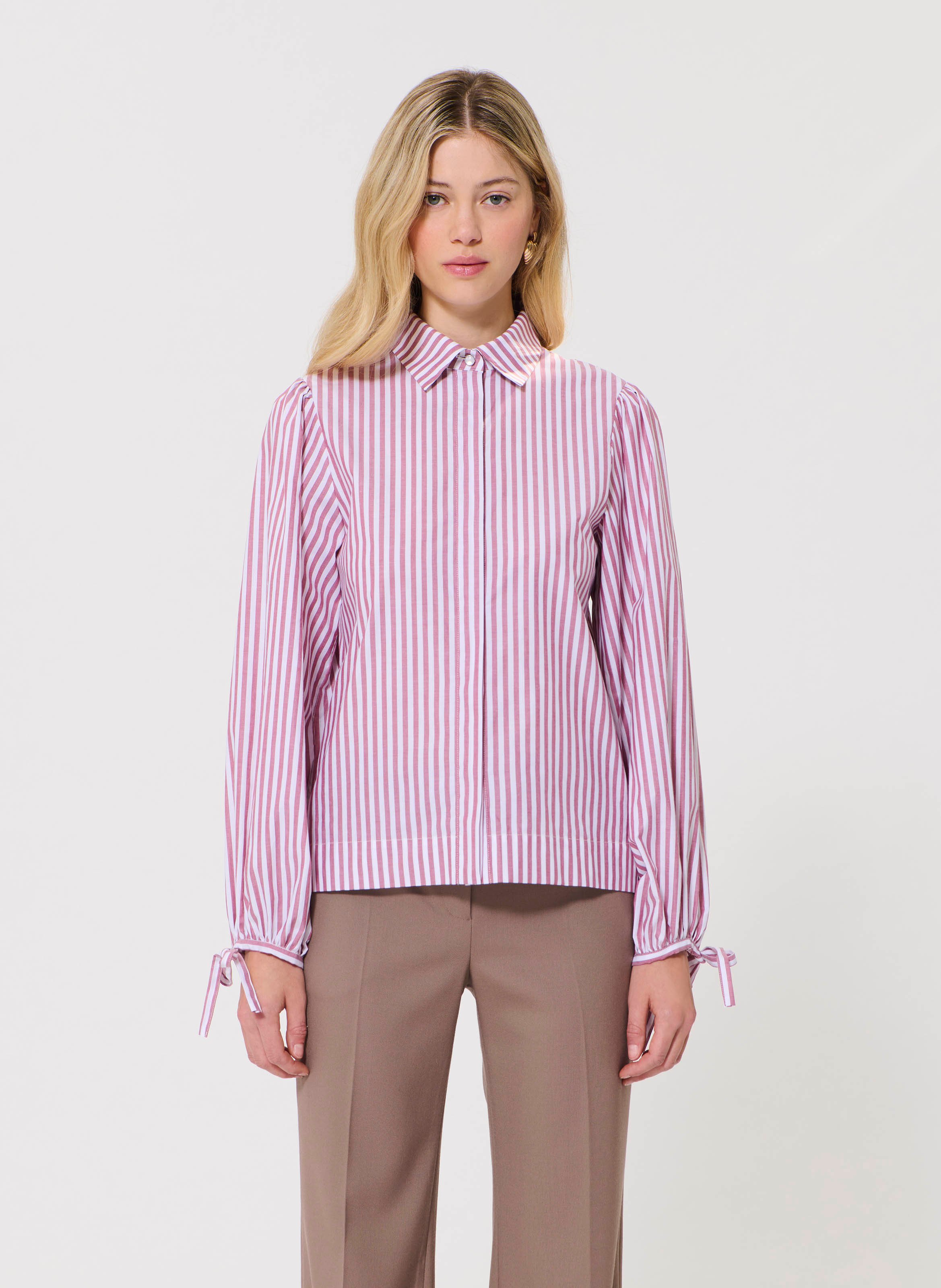 Blouse van biokatoen met klassieke kraag TARA JARMON Roze