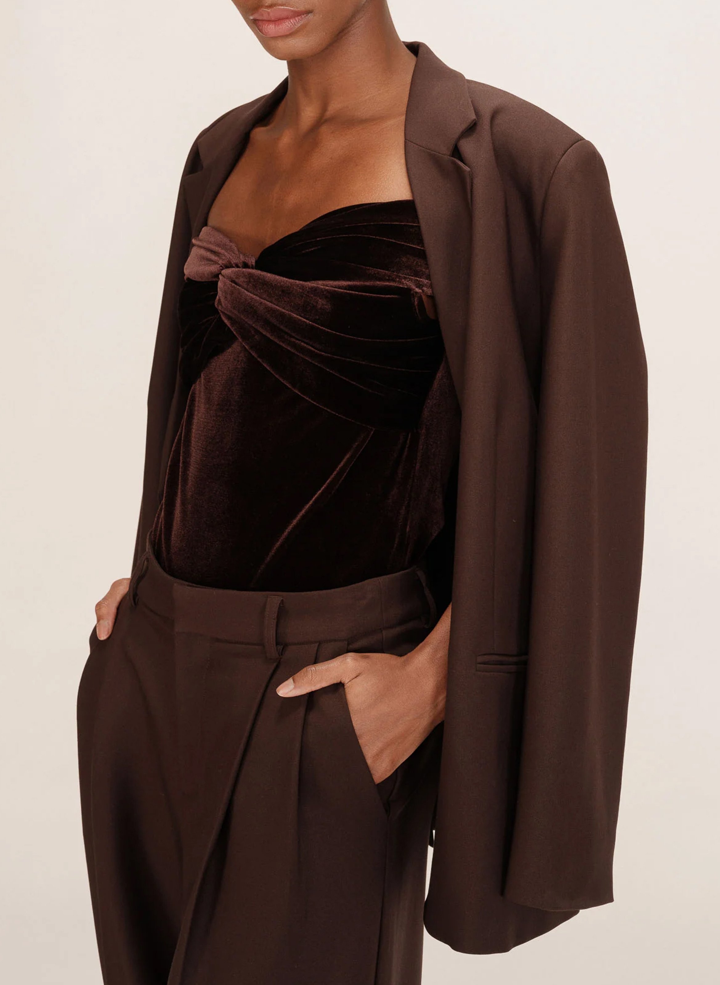 Velvet bardot body GRACE ET MILA Brown