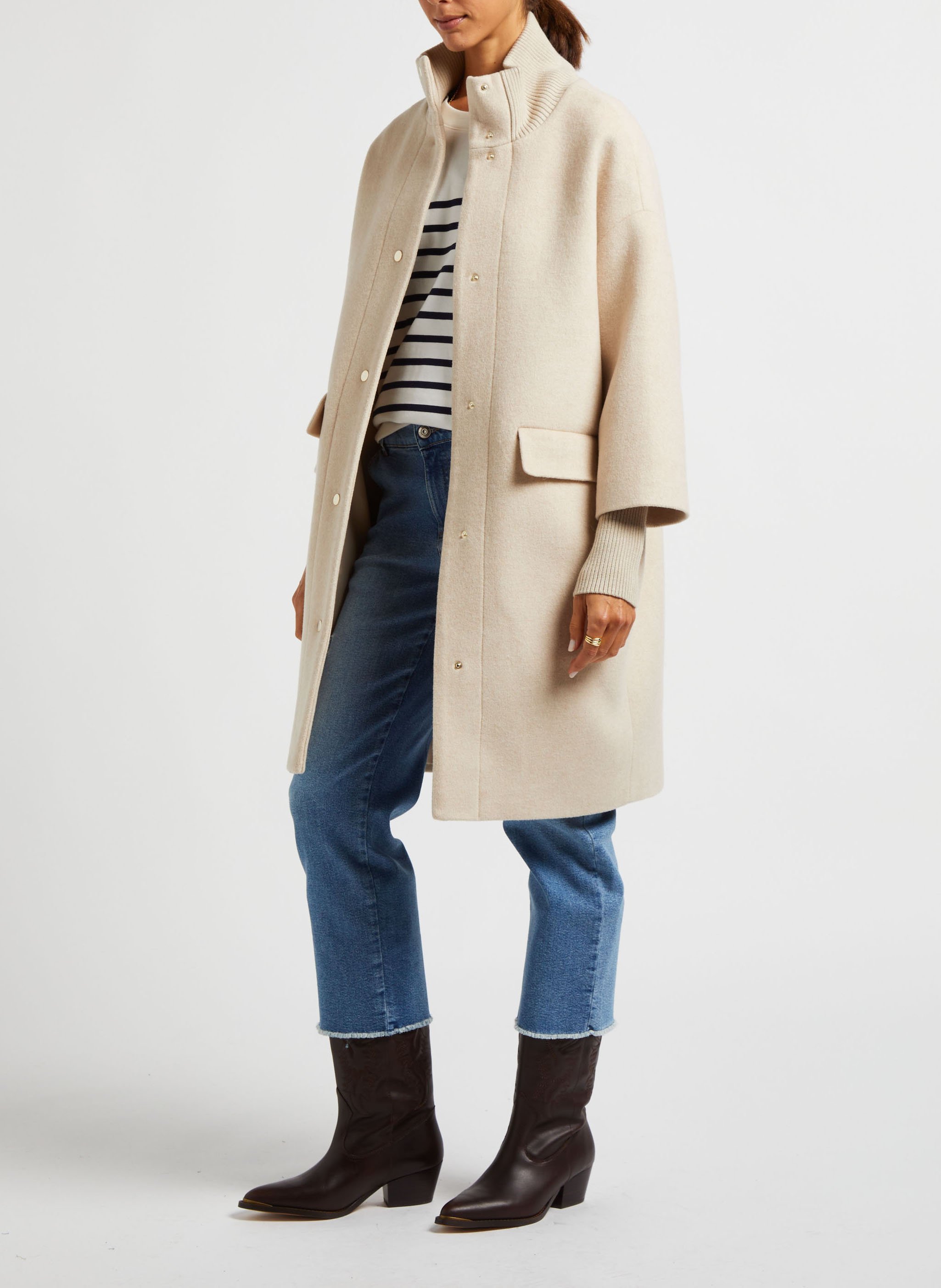 Wool-blend coat MAISON 123 Beige
