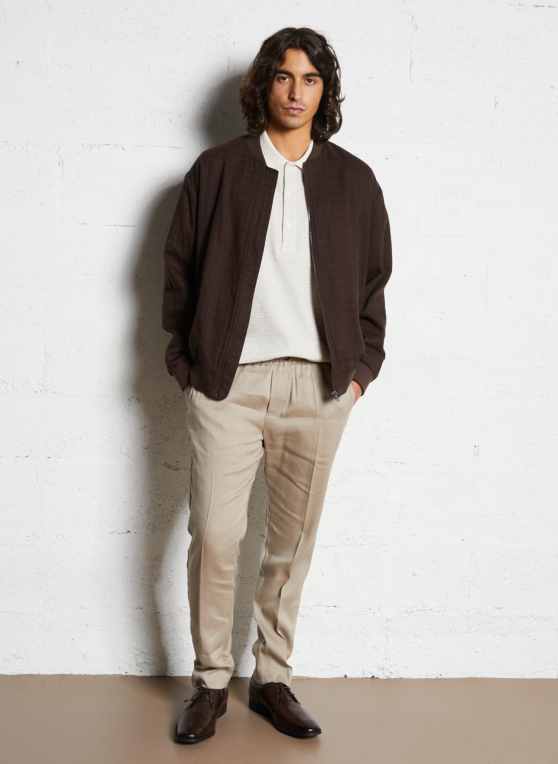 Blouson aus Baumwoll-Mix mit Rundhalsausschnitt IKKS Braun