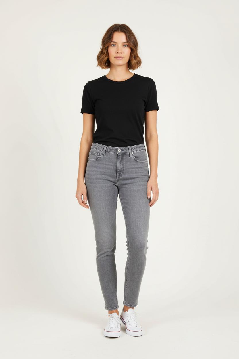 Cropped slim jeans with studs LEE - Seconde Main Grey