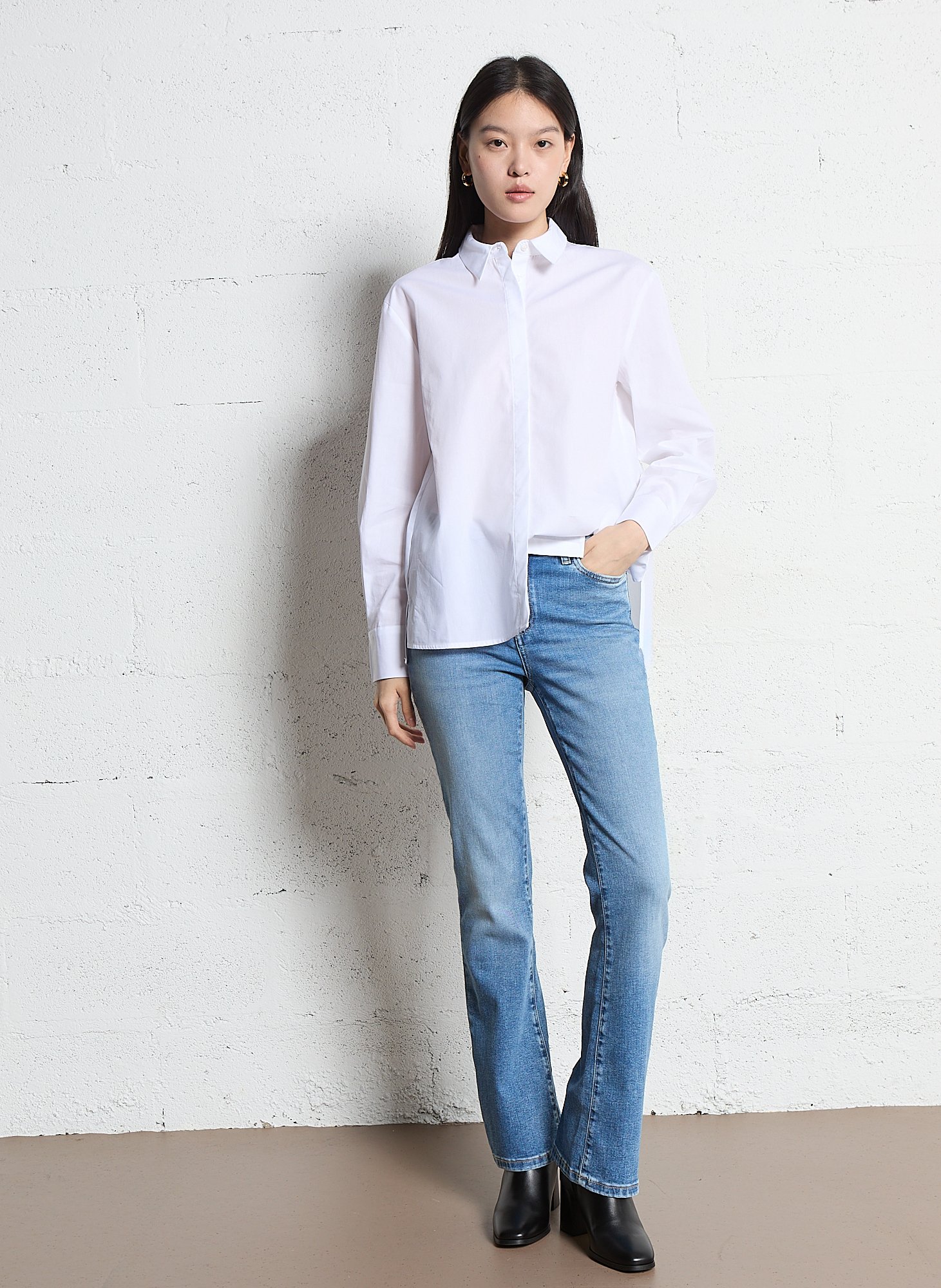 Bootcut jeans in washed stretch denim MAISON 123 Blue