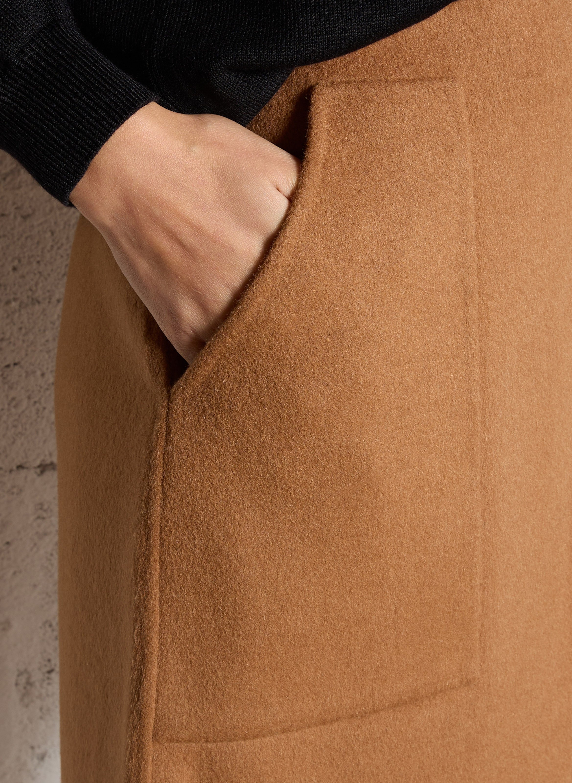 Short skirt with pockets in a wool blend MAISON 123 Beige