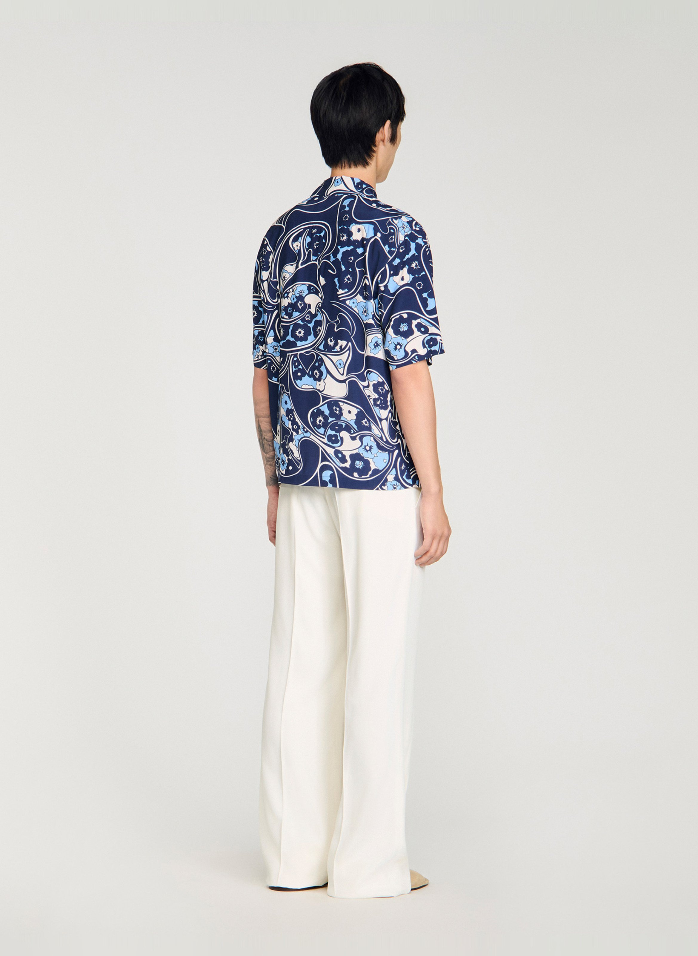 Overhemd met bloemenprint Blauw