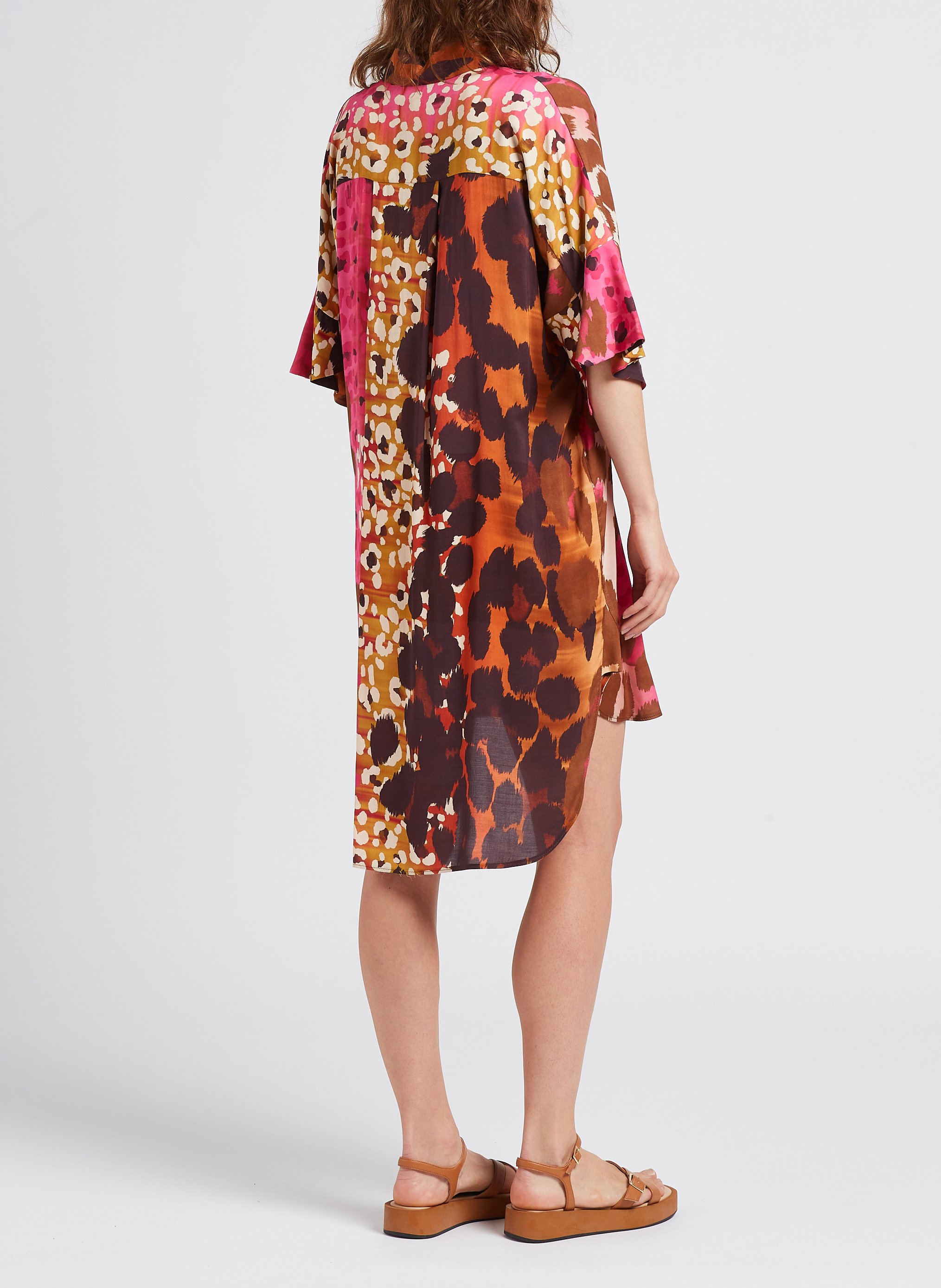 Long dress with shirt collar IMPERIAL Brown