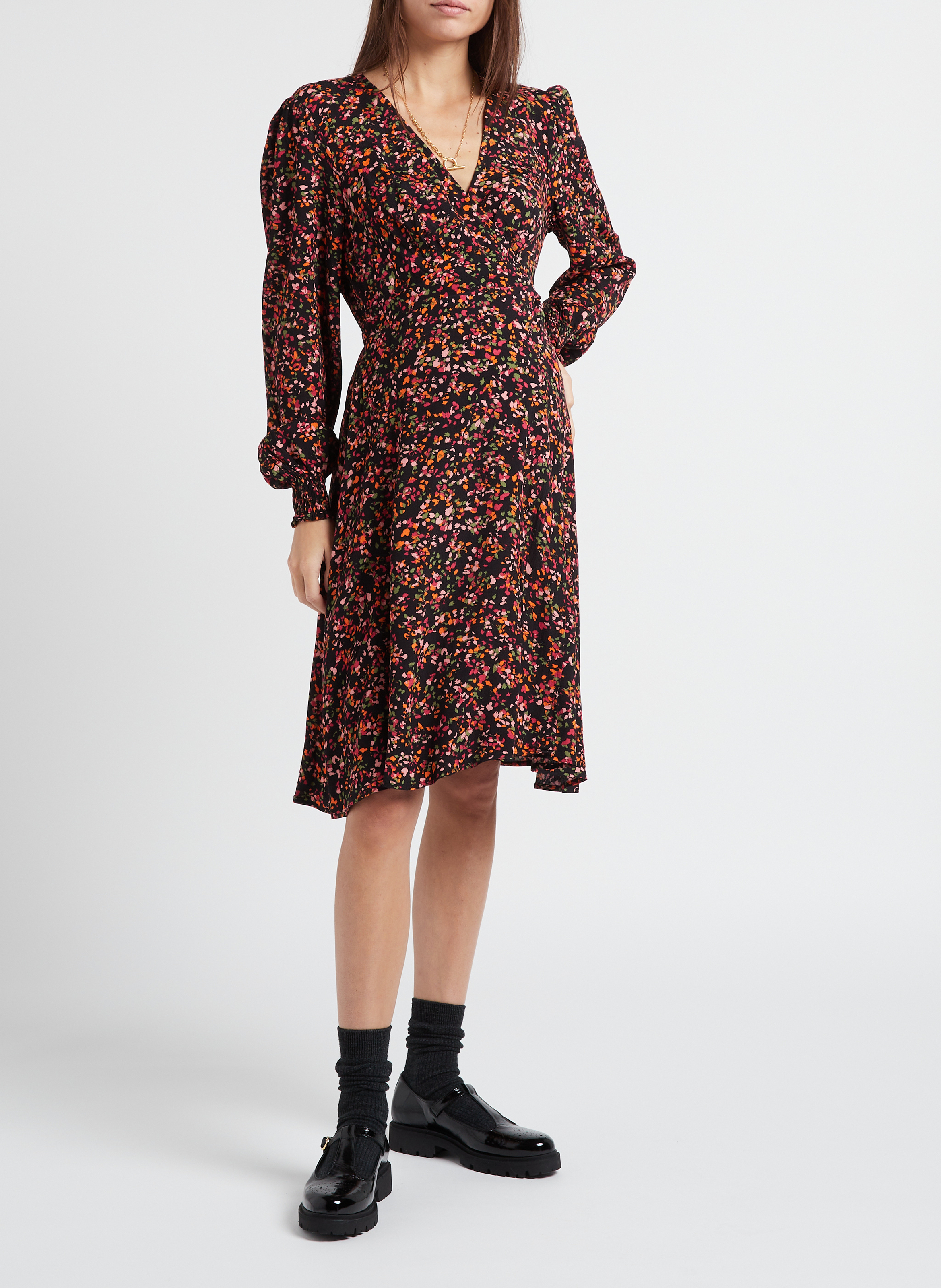 Robe col V cache-c?ur  SERAPHINE Multicolore