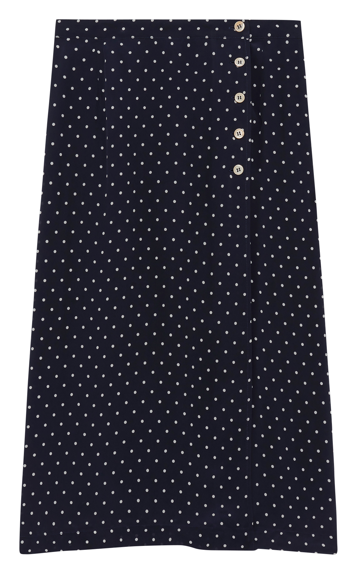 Jupe midi à pois PABLO Bleu