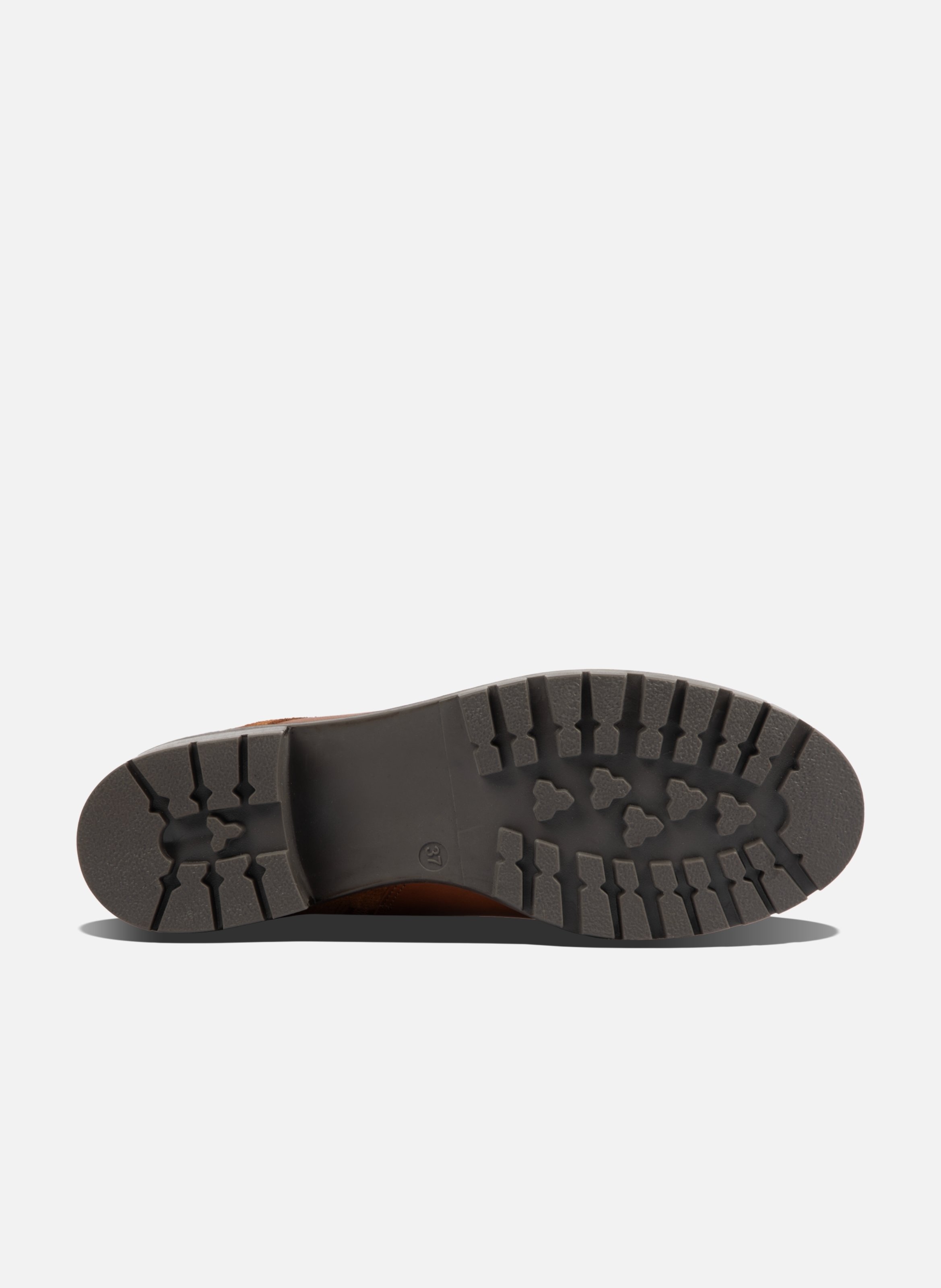 Lace-up ankle boots in camel suede and smooth leather JULES & JENN Brown