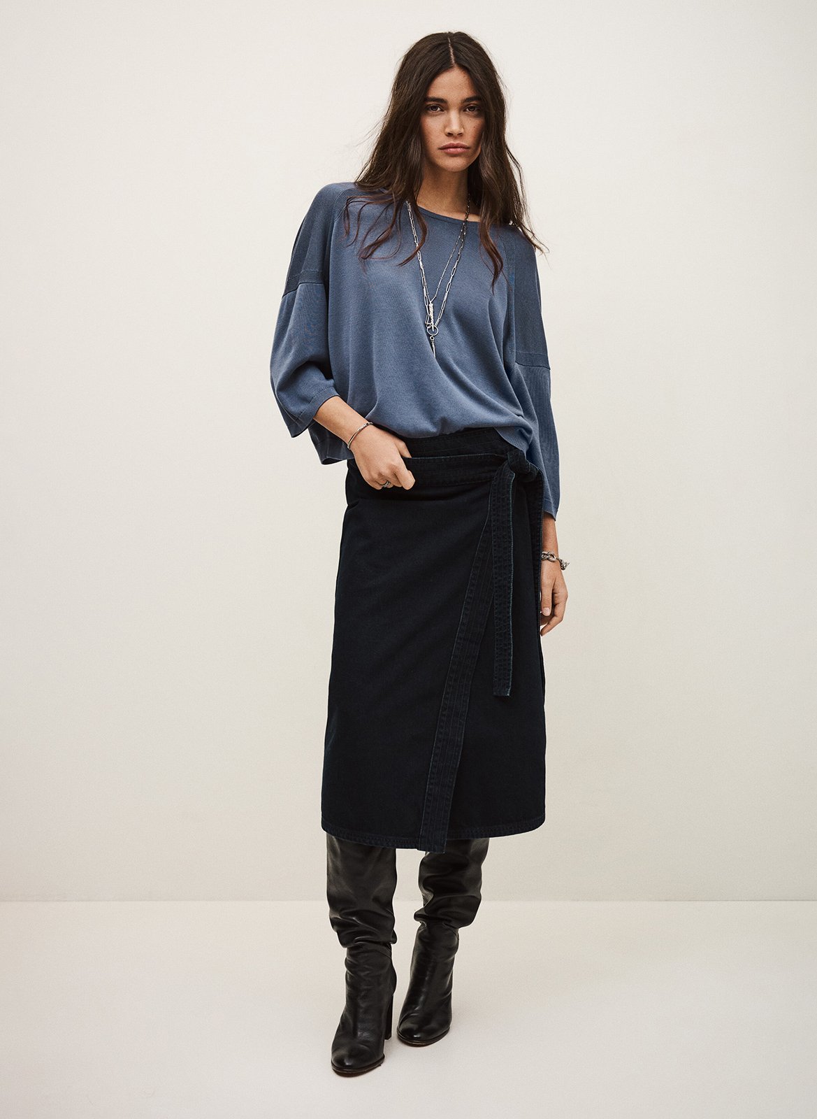 Pull col rond BA&SH Bleu